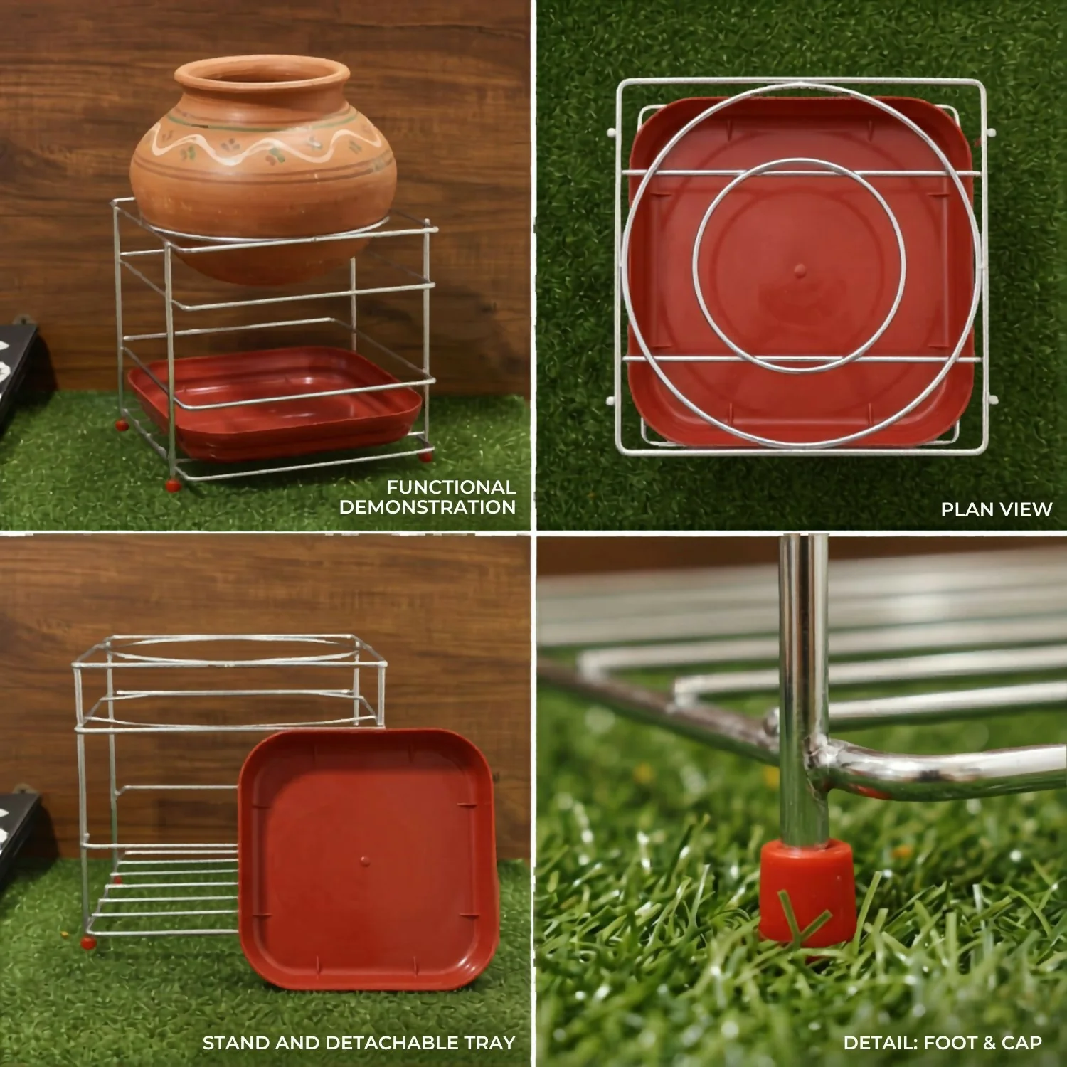 Stainless steel Matka stand with tray - Image 3