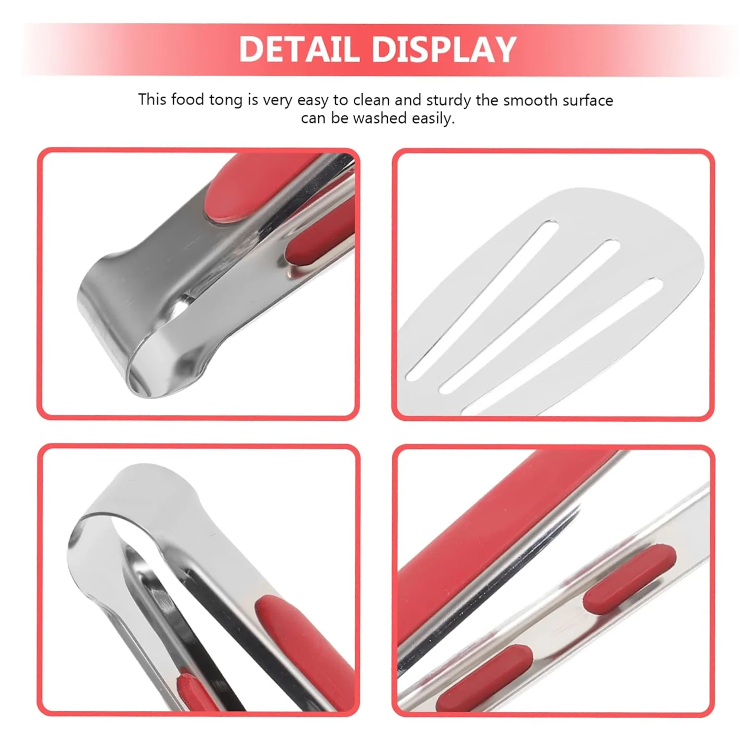 Stainless Steel Multi Purpose Kitchen Tongs with Anti Slip Grip (1 Pc) - Image 8