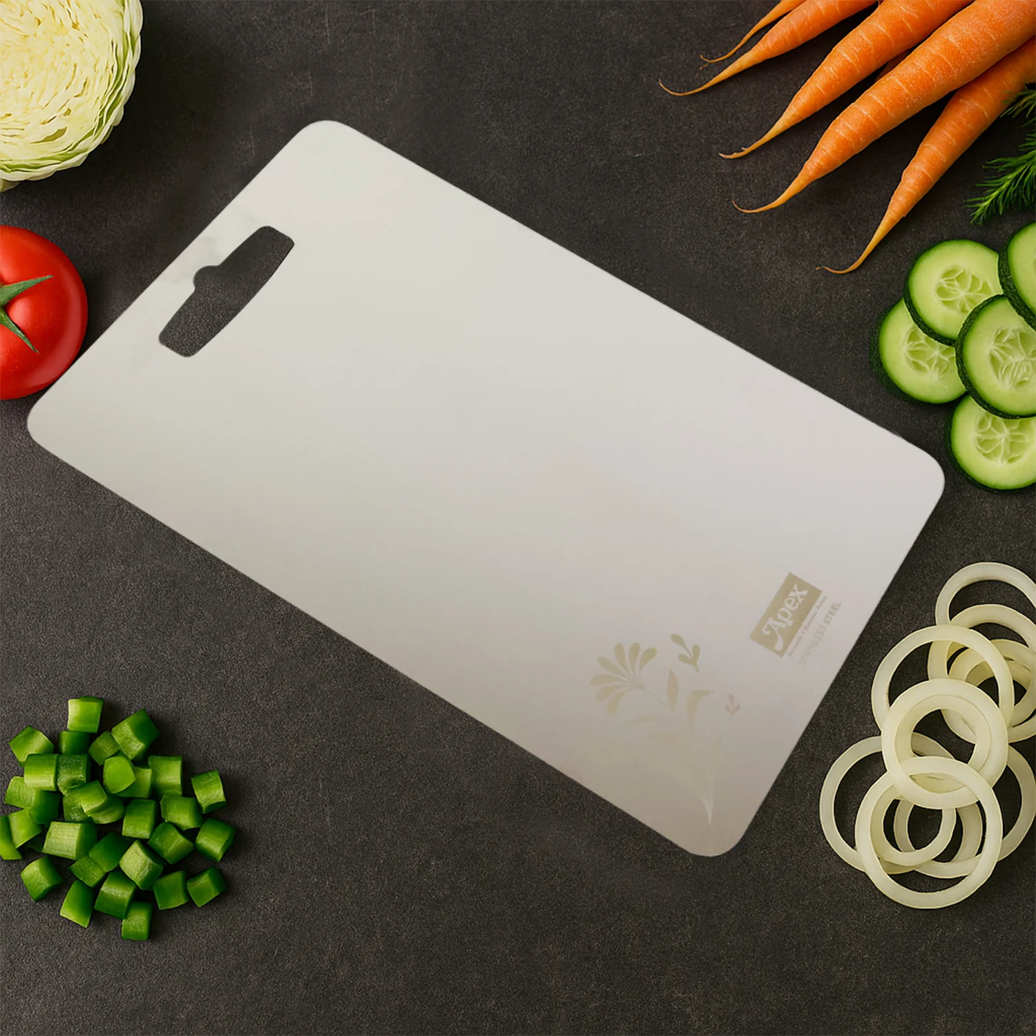 Apex Stainless Steel Multipurpose Small Chopping Cutting Board (210x320mm / 1 Pc) - Image 6