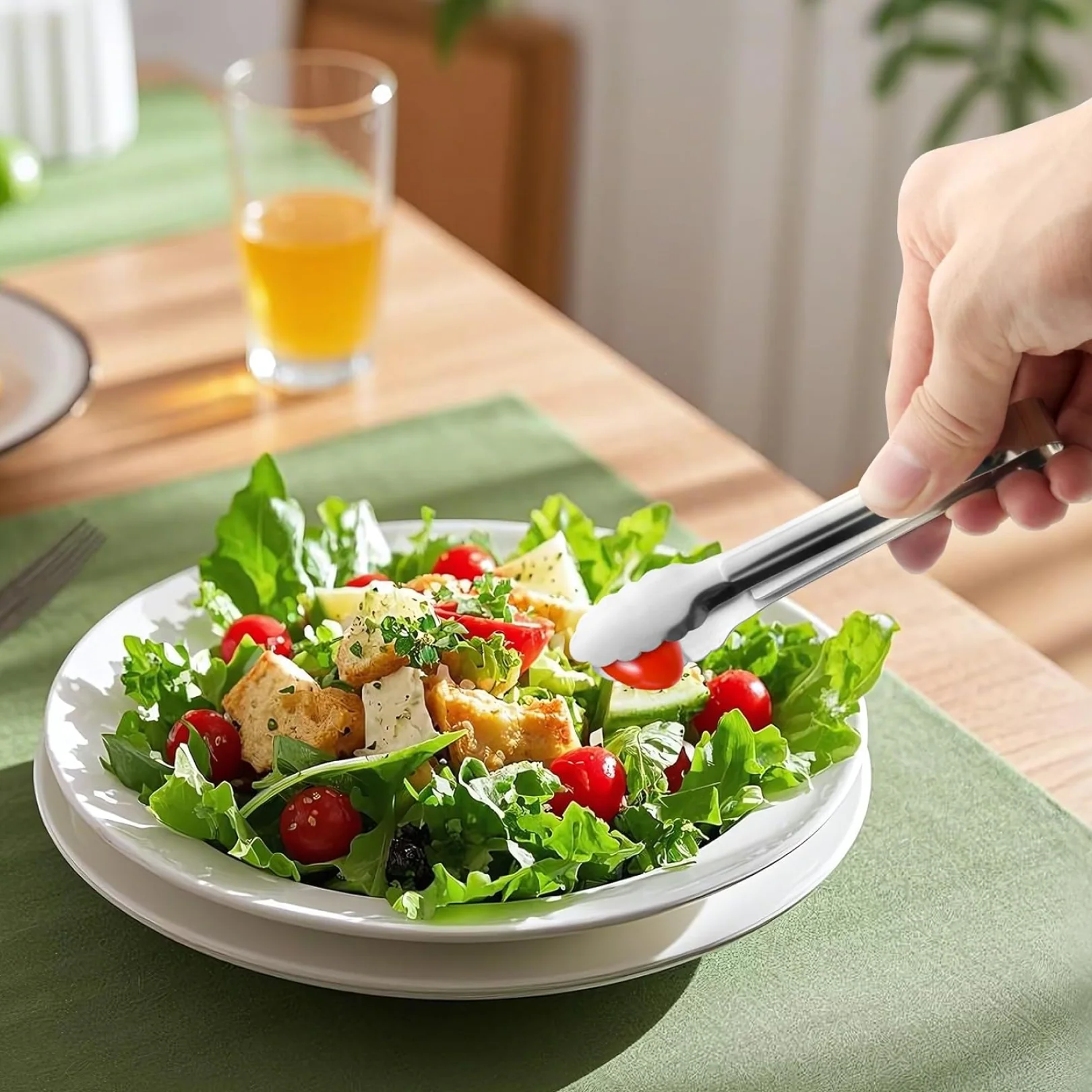 Stainless Steel Multipurpose Serving Tong – 2-in-1 Pasta & Salad Tong (1 Pc) - Image 5