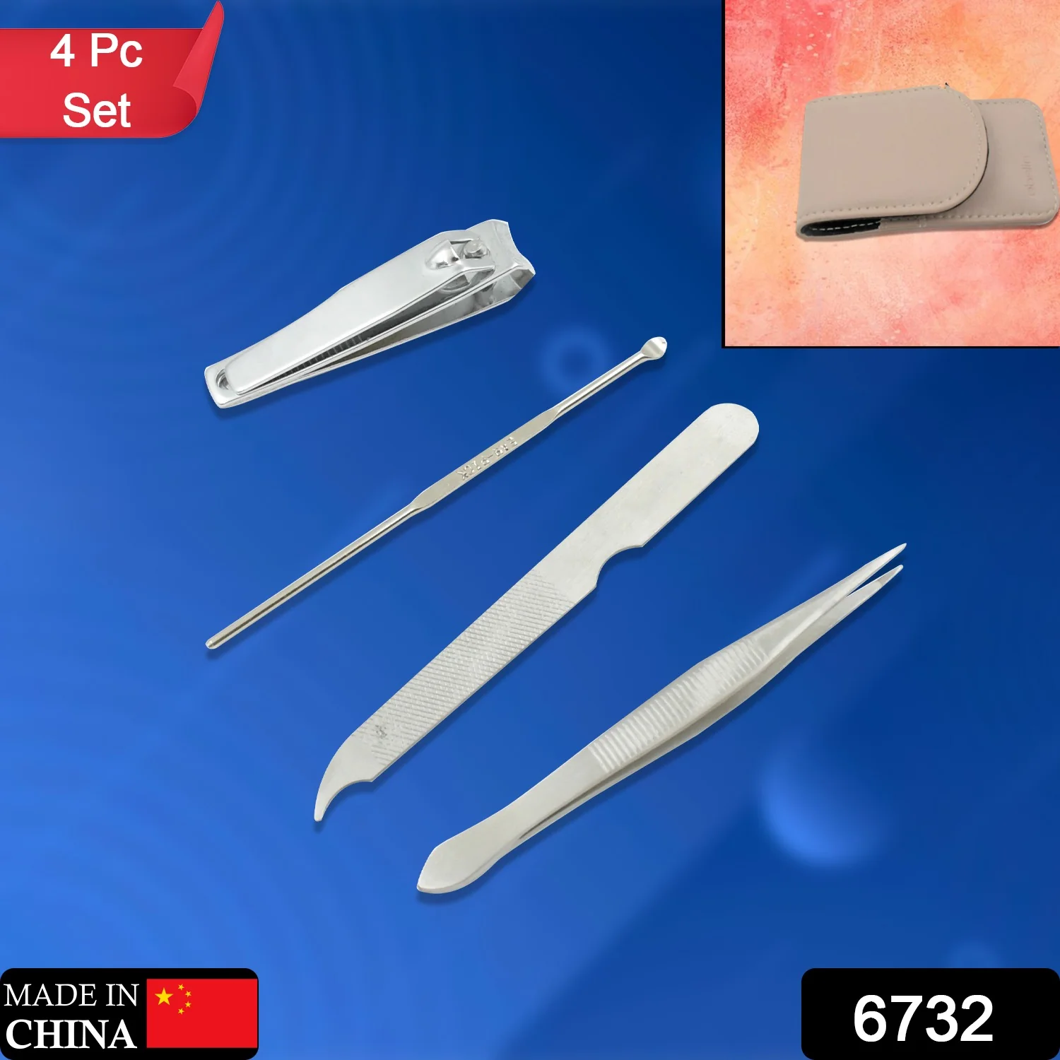 4-in-1 Nail Clipper Kit: Stainless Steel Tools, Manicure Set (Travel Case) - Image 2