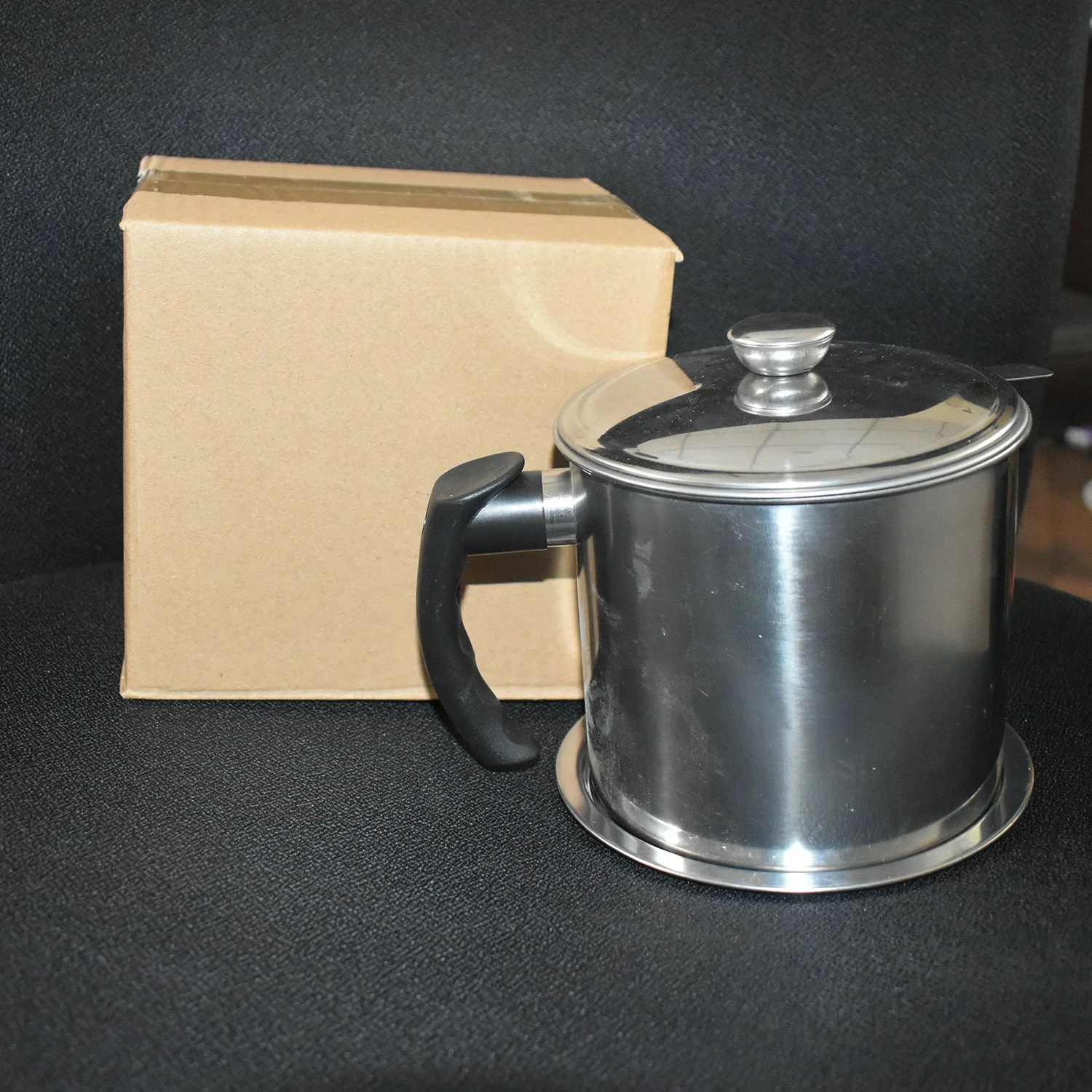 Stainless Steel Oil Strainer Pot with Lid and Filter Mesh (1 Set) - Image 10