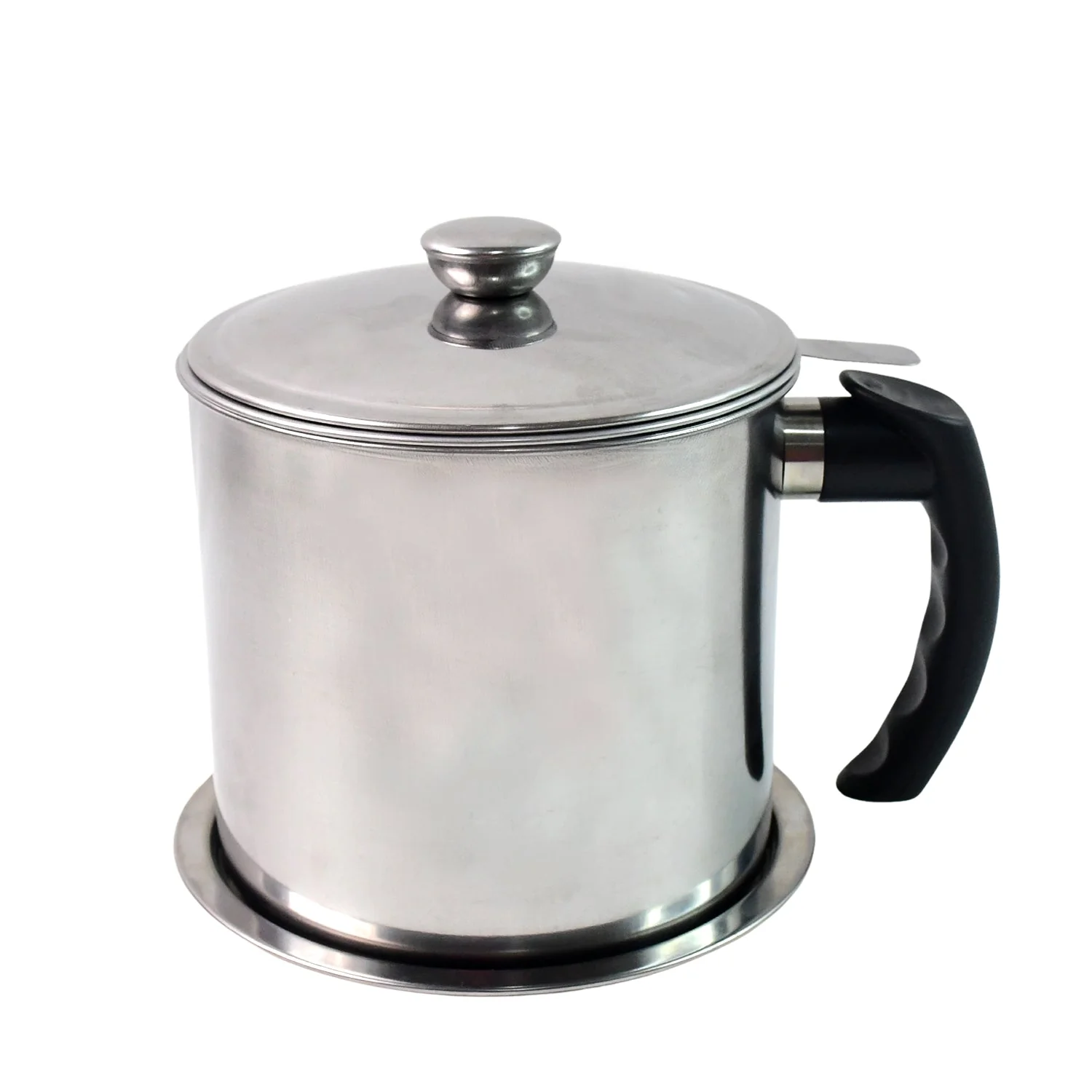 Stainless Steel Oil Strainer Pot with Lid and Filter Mesh (1 Set) - Image 5