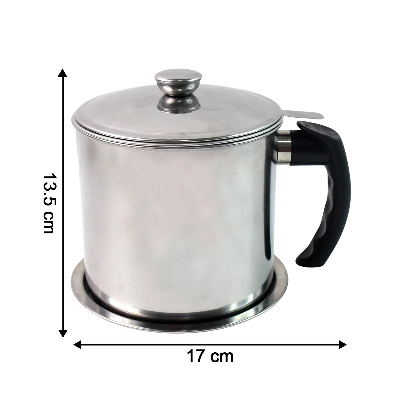 Stainless Steel Oil Strainer Pot with Lid and Filter Mesh (1 Set) - Image 6