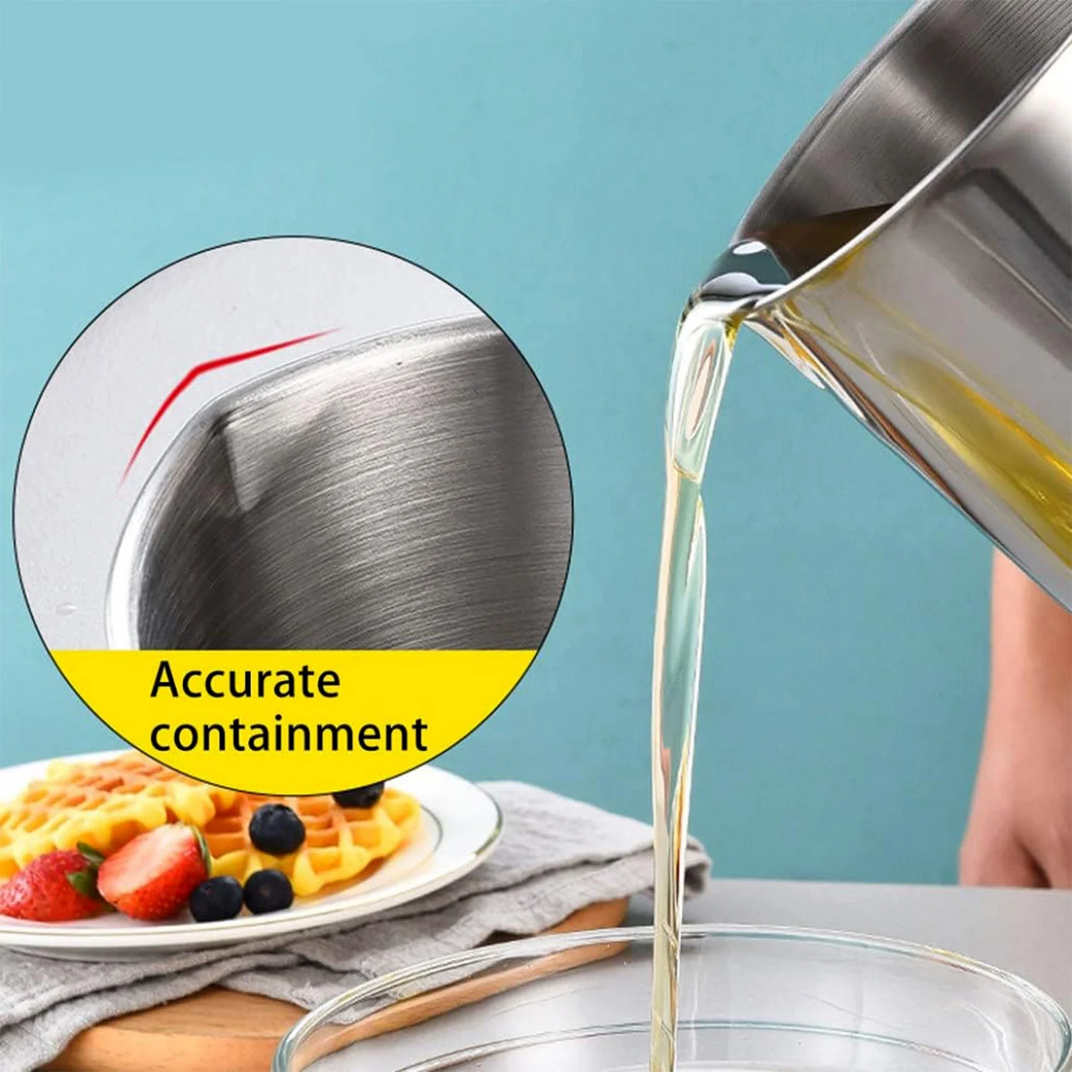 Stainless Steel Oil Strainer Pot with Lid and Filter Mesh (1 Set) - Image 8