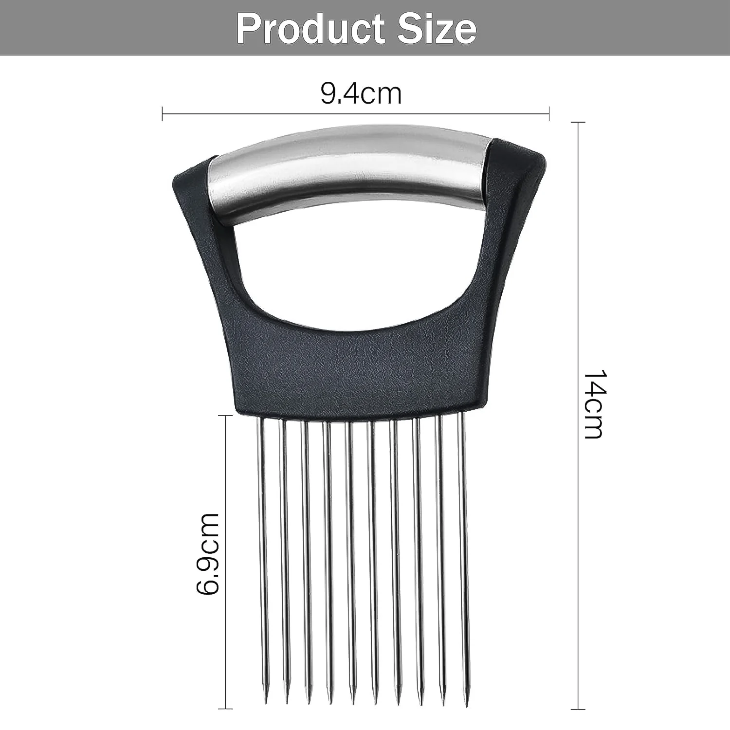 Stainless Steel Onion Cutter & Vegetable Slicer Holder Tool (1 Pc) - Image 6
