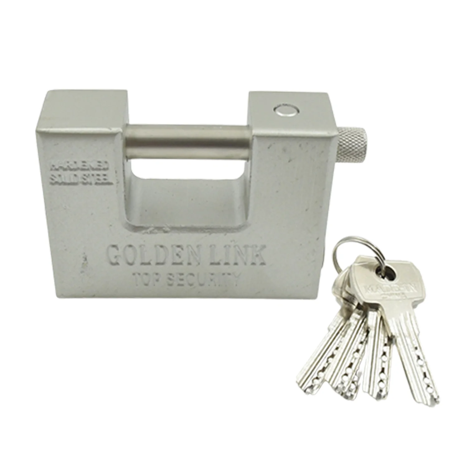 94mm Stainless Steel Padlock: Rectangular, Hardened Steel, 5 Keys - Image 5