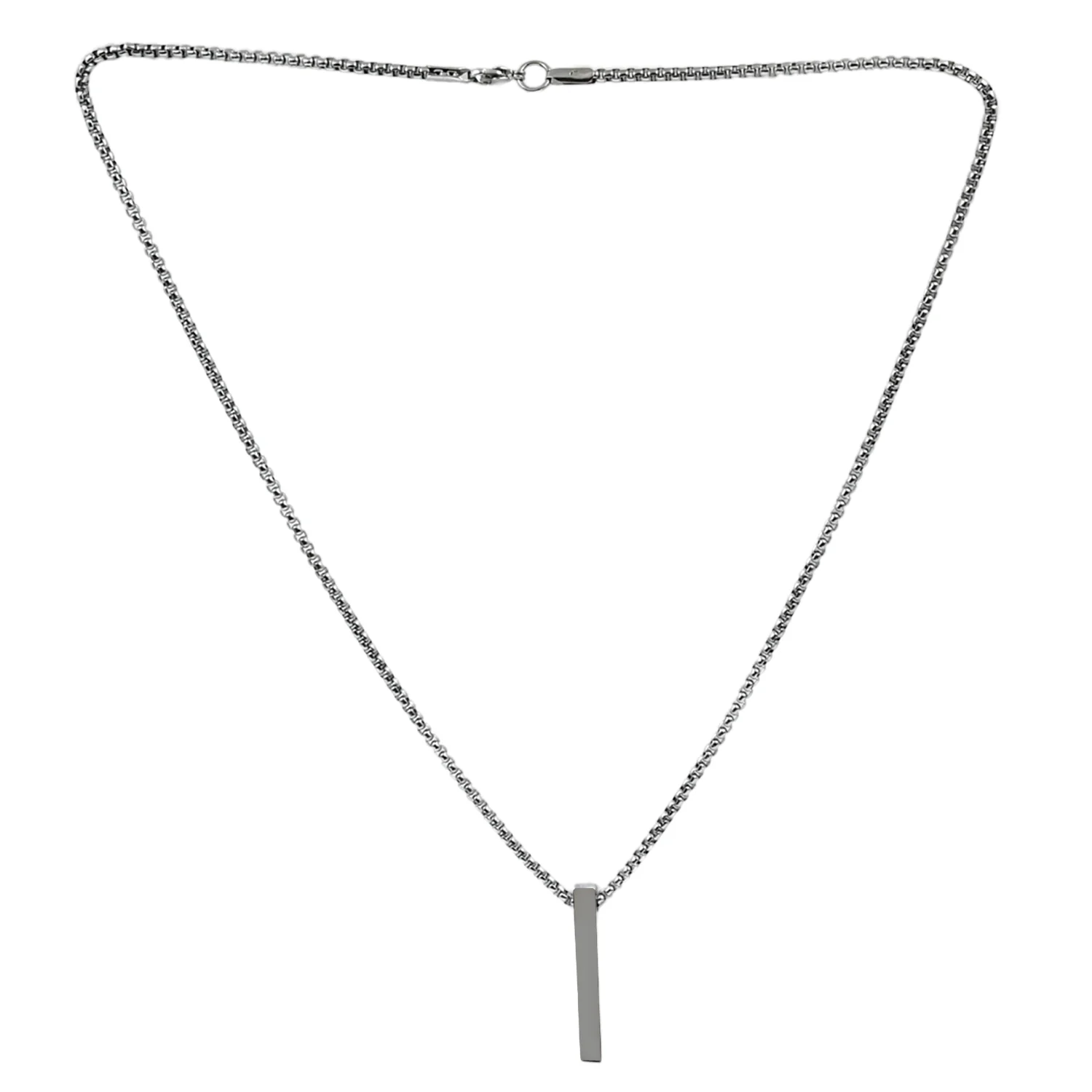 Stainless Steel Plain Stick Shape Locket With Chain (1 Pc) - Image 5