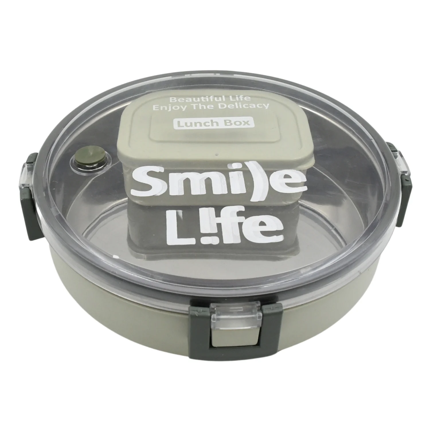 Miracle Stainless Steel Round Lunch Box (450 ML + 250 ML Approx) - Image 4