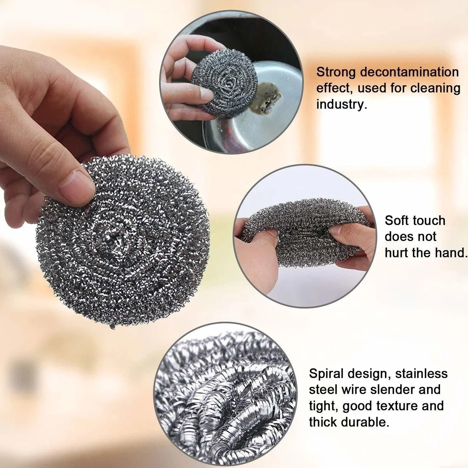 Stainless Steel Scrubber for Kitchen (1 Pc, 25 Gm) - Image 7