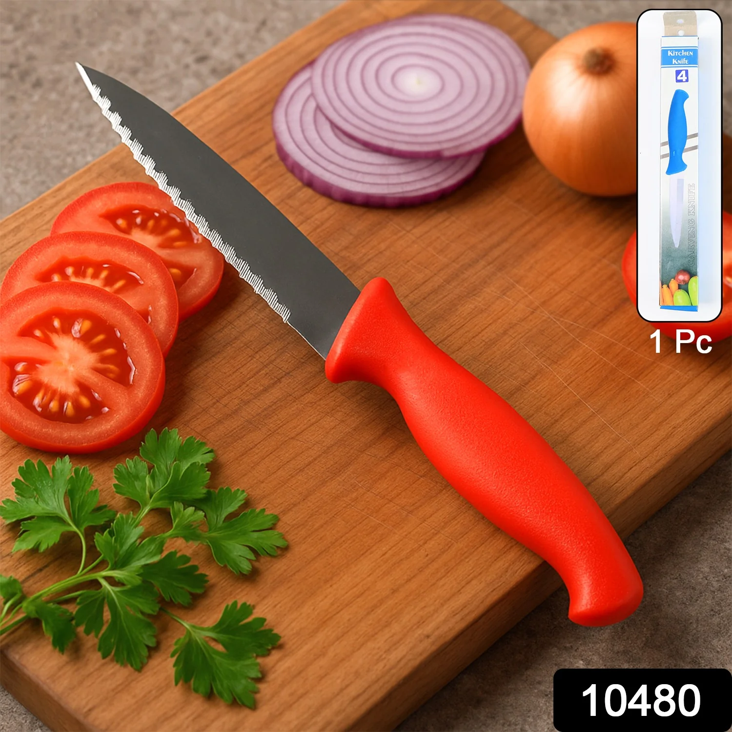 Stainless Steel Serrated Kitchen Knife (1 Pc) - Image 2