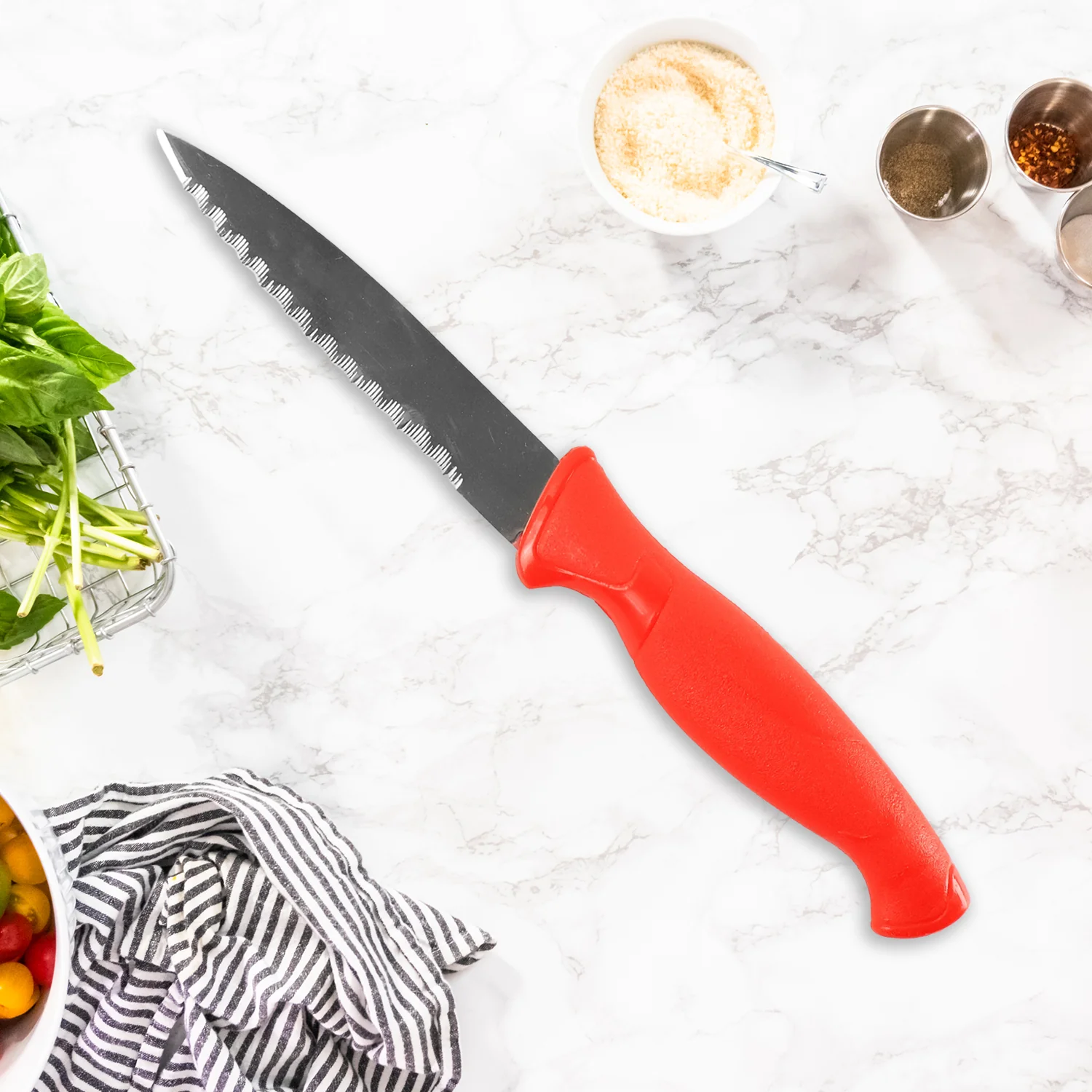 Stainless Steel Serrated Kitchen Knife (1 Pc) - Image 6