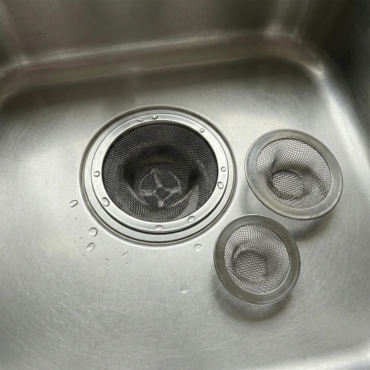 Stainless Steel Sink Drain Strainer Set (3 Pc) - Image 6