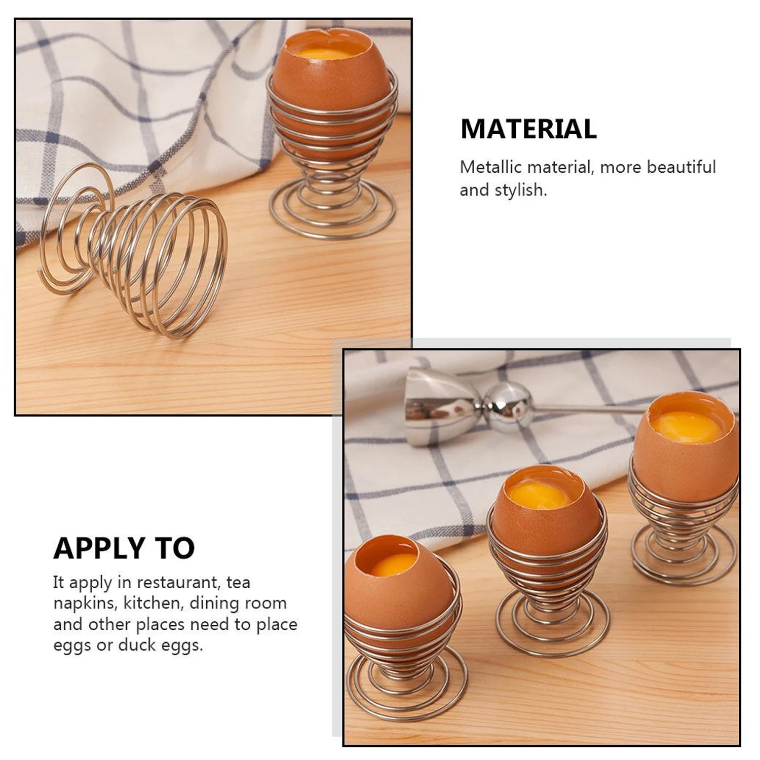 Stainless Steel Spring Egg Cup Holder (1 Pc) - Image 4