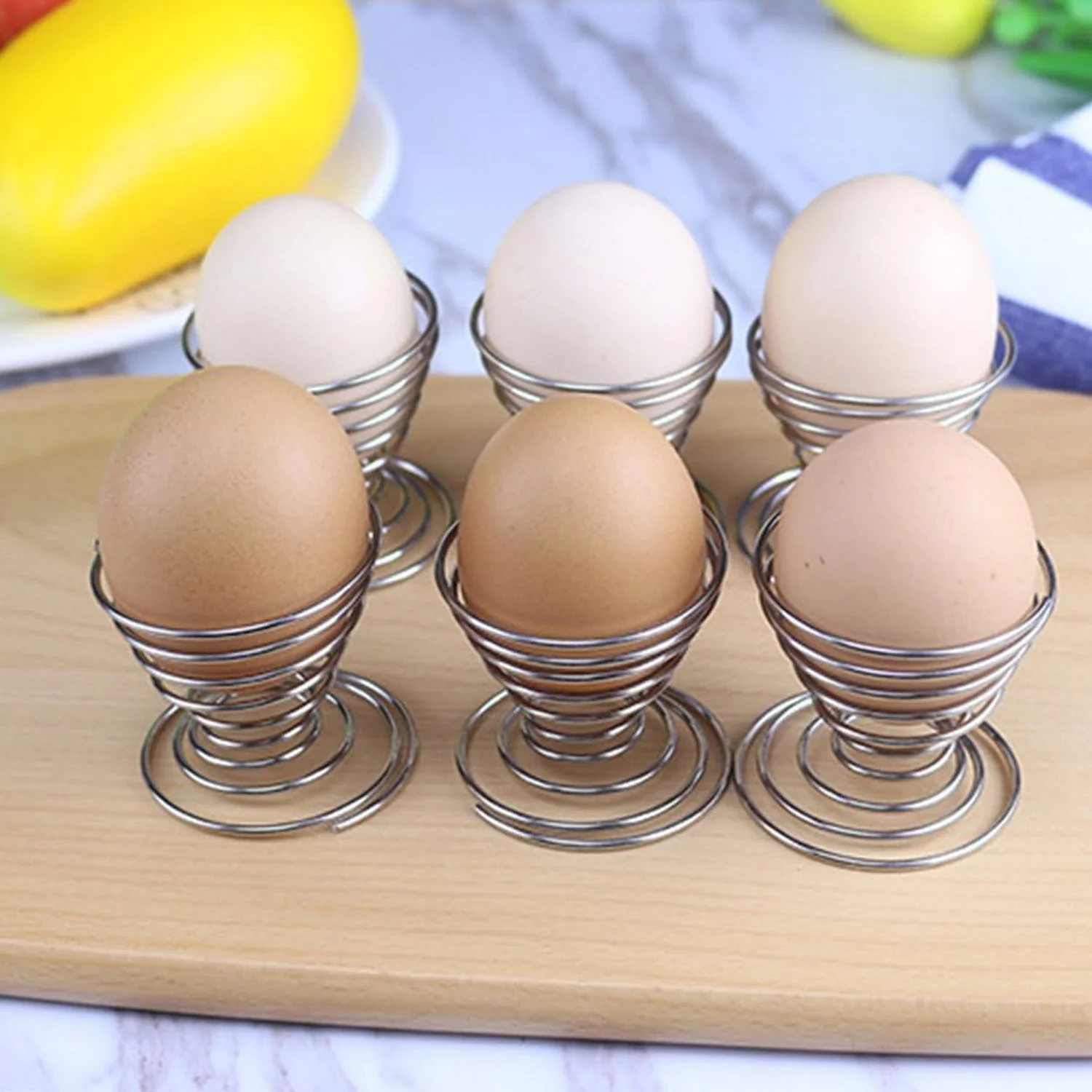 Stainless Steel Spring Egg Cup Holder (1 Pc) - Image 7