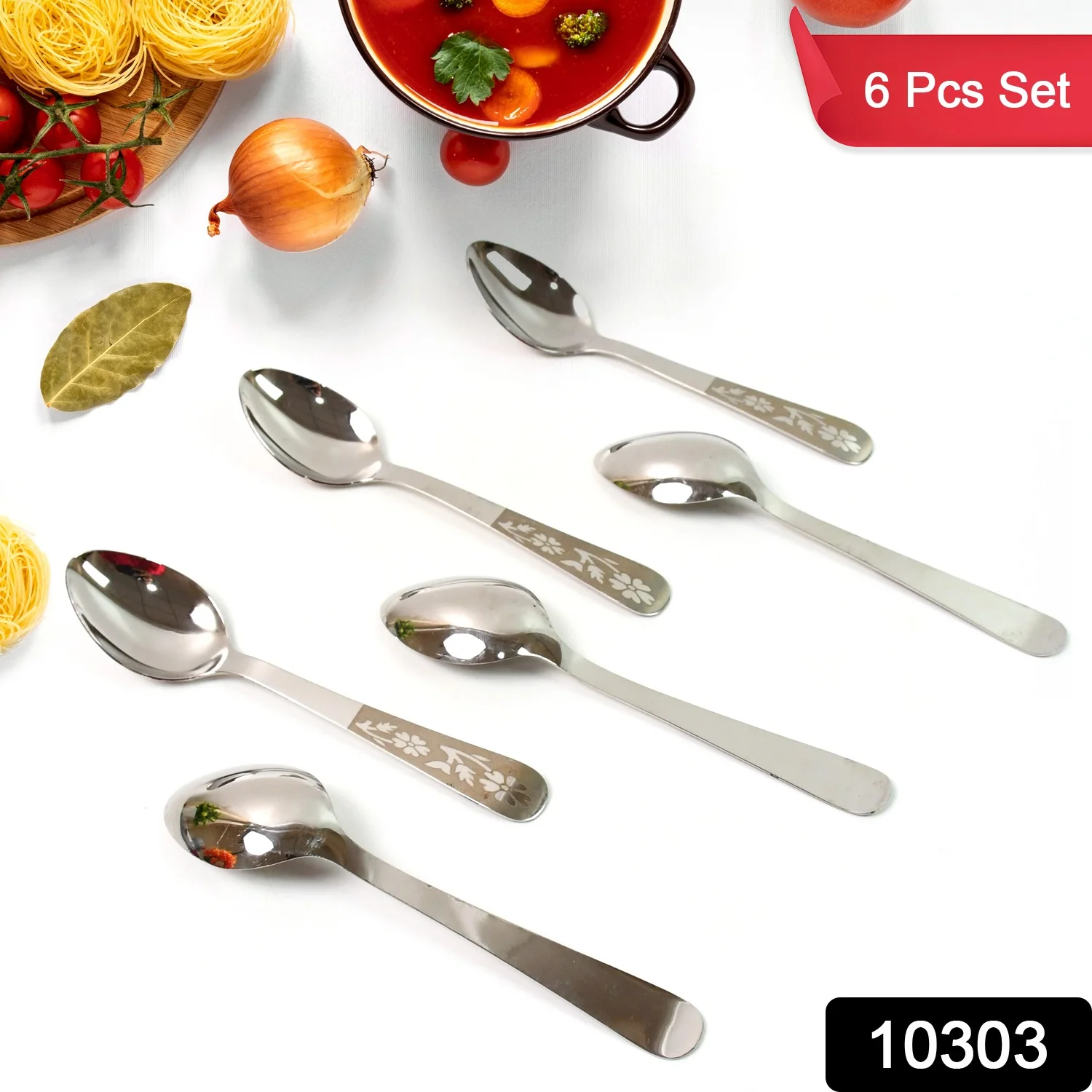 Stainless Steel Table Spoons Set of 6 - Image 2