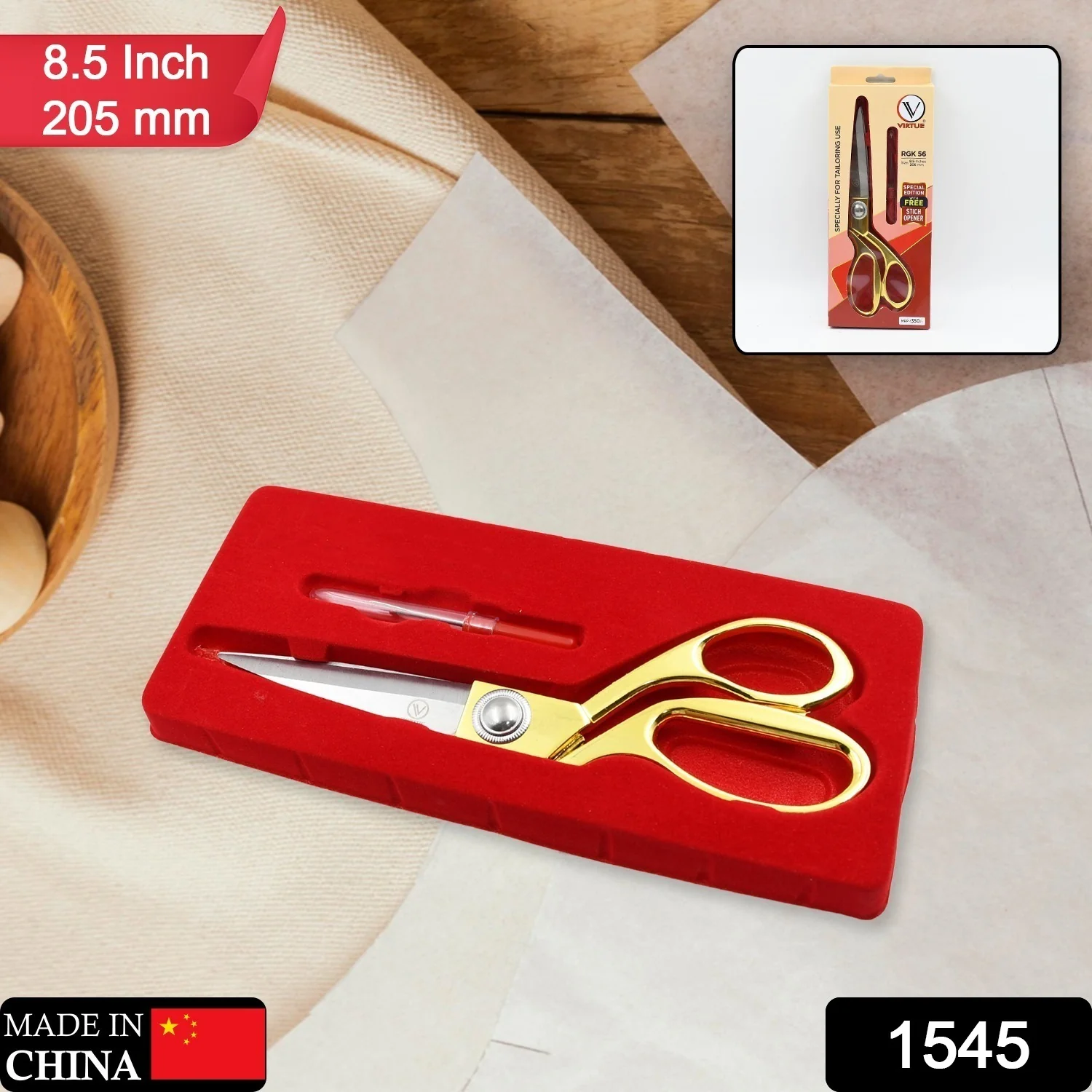Stainless Steel Tailoring Scissor Sharp Cloth Cutting for Professionals (Golden) - Image 2