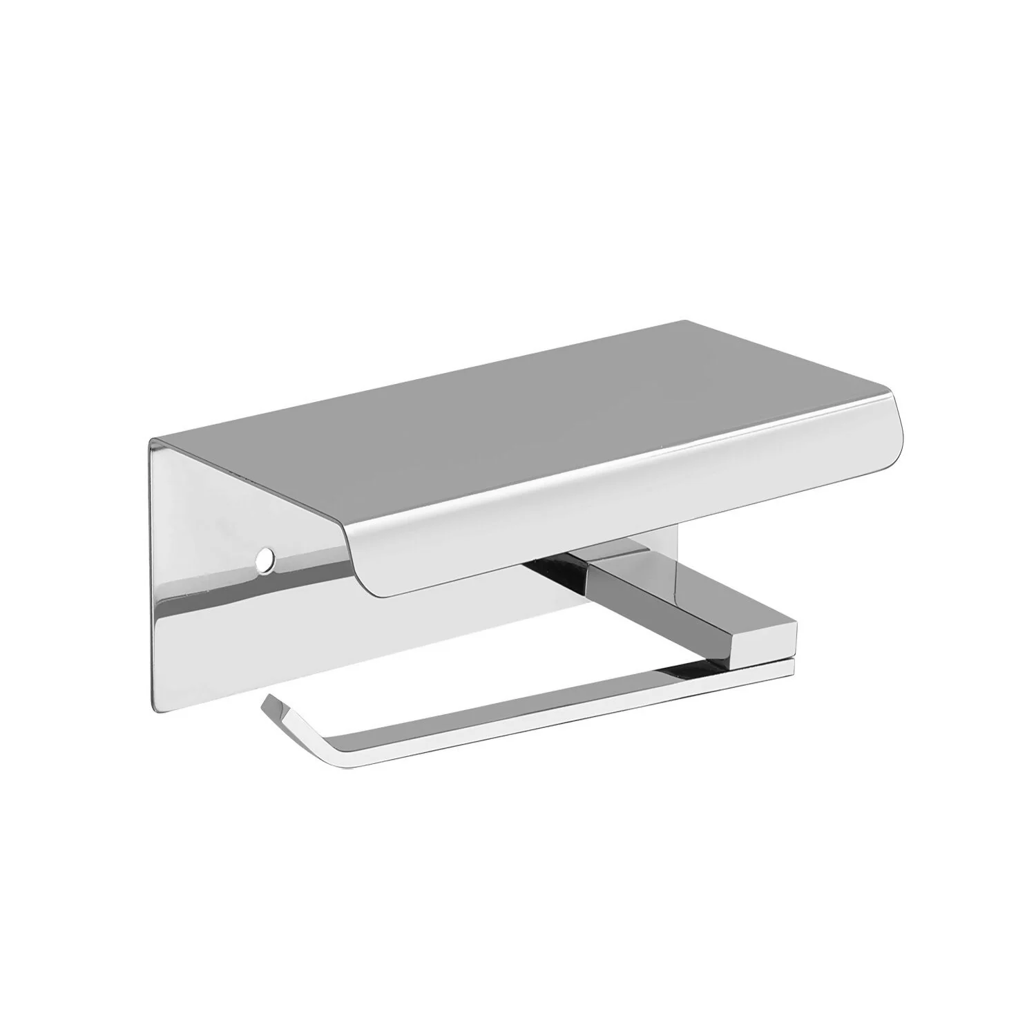 Stainless Steel Toilet Paper Holder with Shelf for Bathroom - Image 5