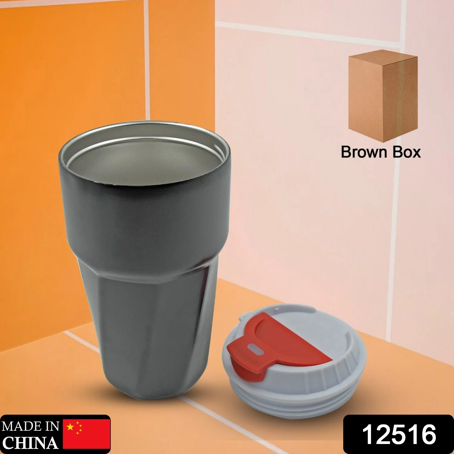 Stainless Steel Vacuum Insulated Travel Mug with Lid (1 Pc) - Coffee, Tea, Tumbler - Image 2