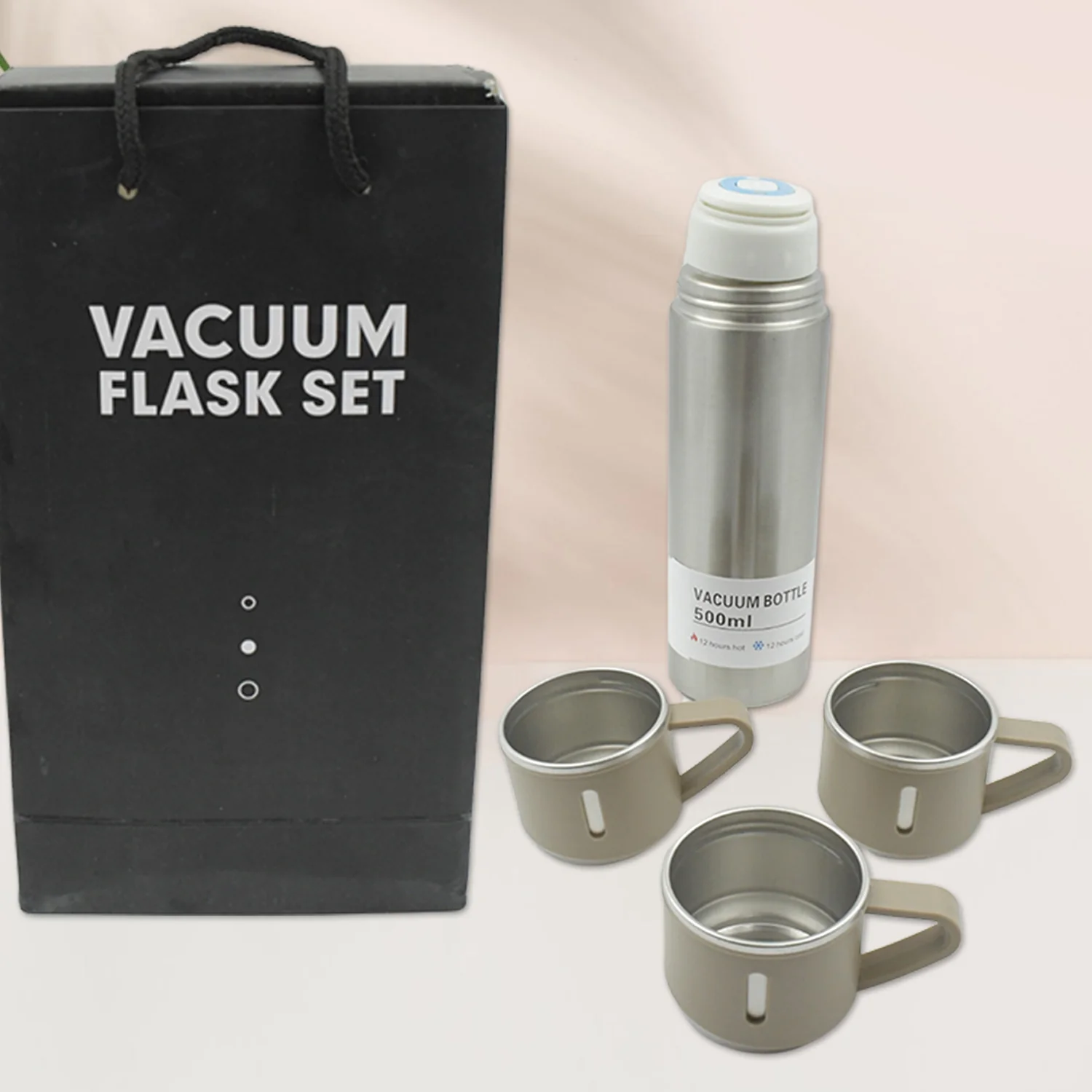 Stainless Steel Vacuum Flask Set (500ml) - Image 3