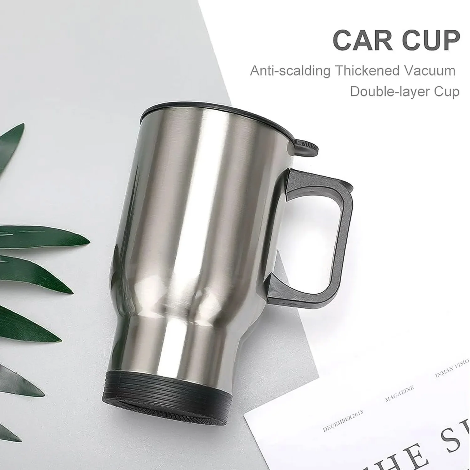 Stainless Steel Vacuum Glass Insulated Glass Coffee Cups, Tumbler (With Lid & Handle / 1 pc) - Image 3