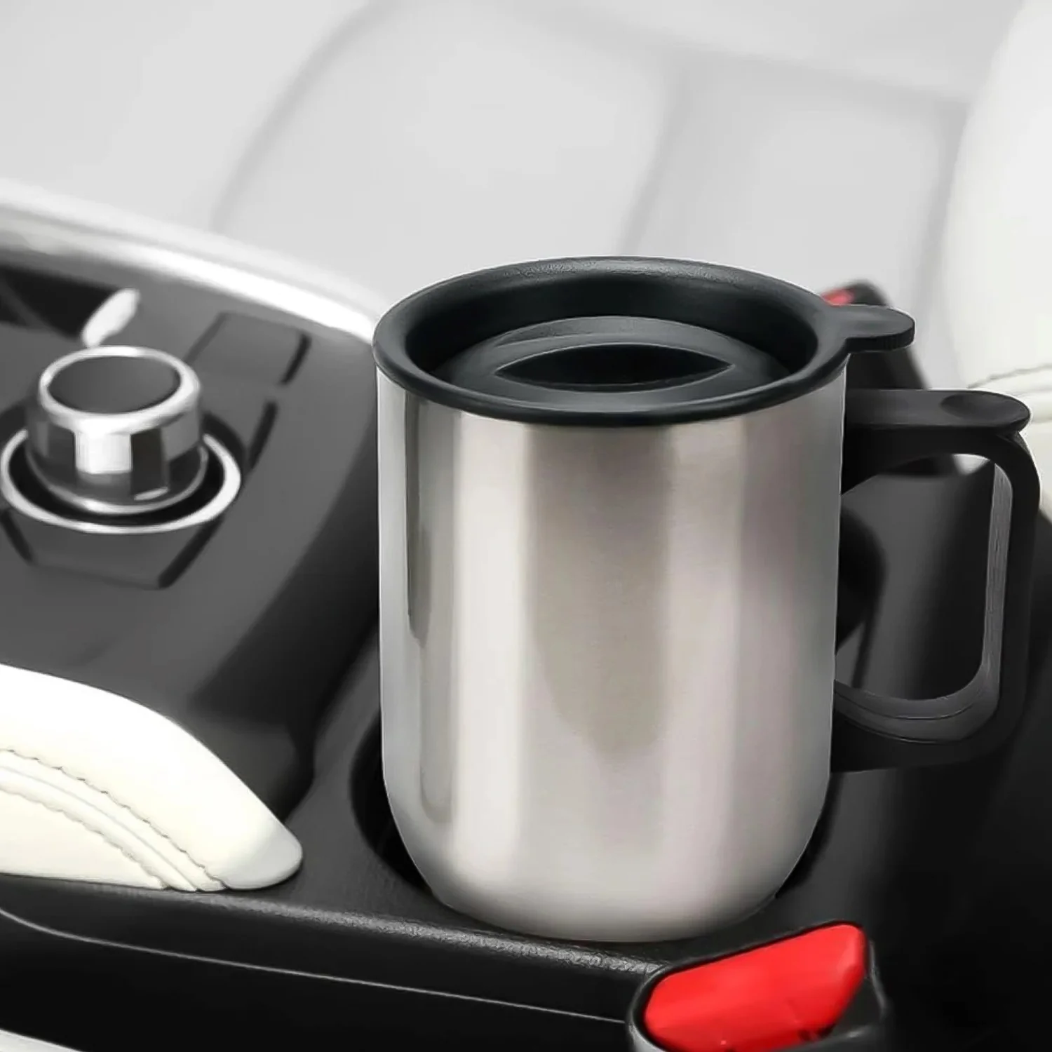 Stainless Steel Vacuum Glass Insulated Glass Coffee Cups, Tumbler (With Lid & Handle / 1 pc) - Image 7