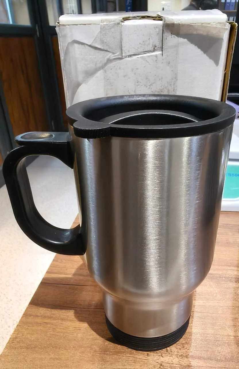 Stainless Steel Vacuum Glass Insulated Glass Coffee Cups, Tumbler (With Lid & Handle / 1 pc) - Image 8