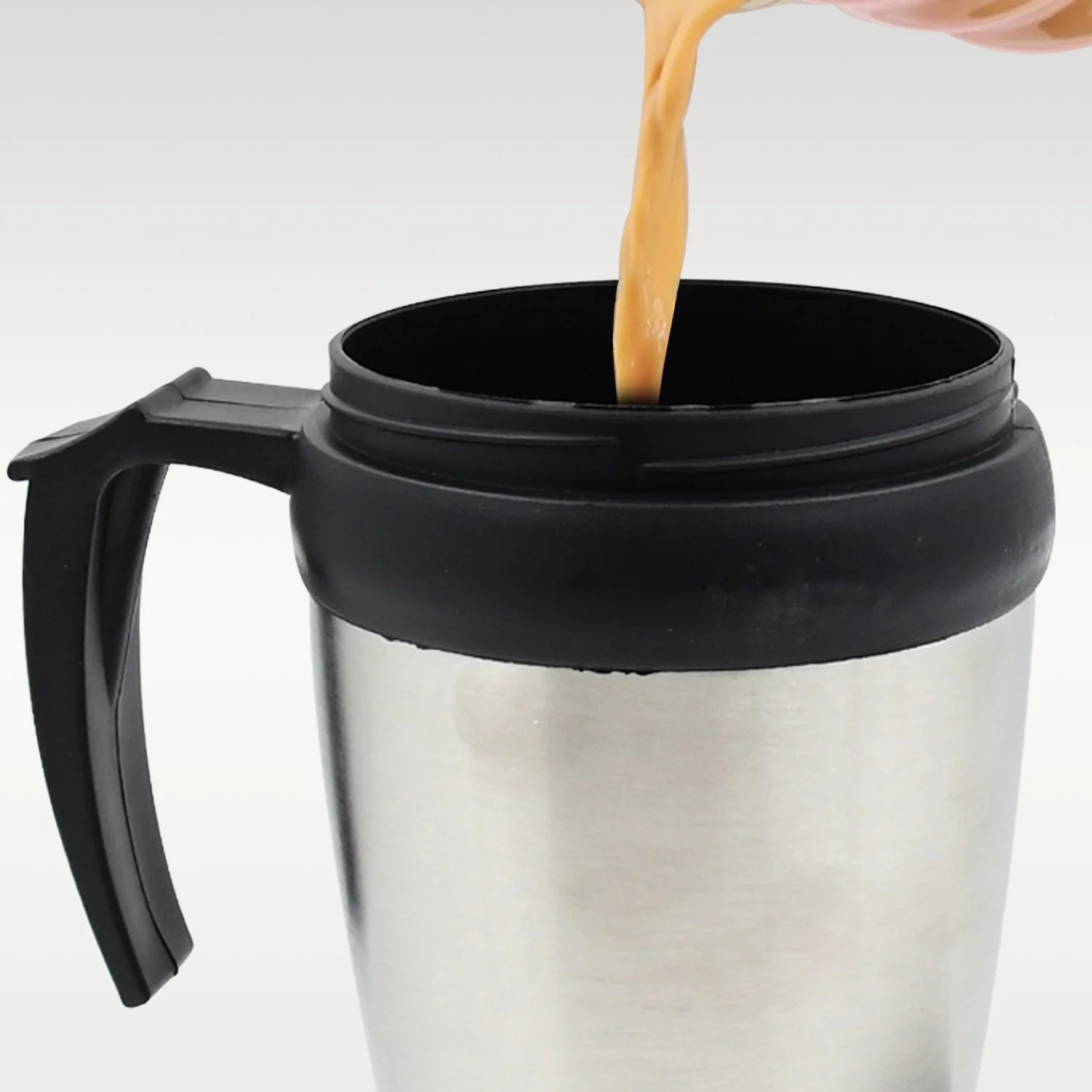 Stainless Steel Vacuum Glass Insulated Glass Coffee Cups, Tumbler (With Lid & Handle / 1 pc) - Image 4