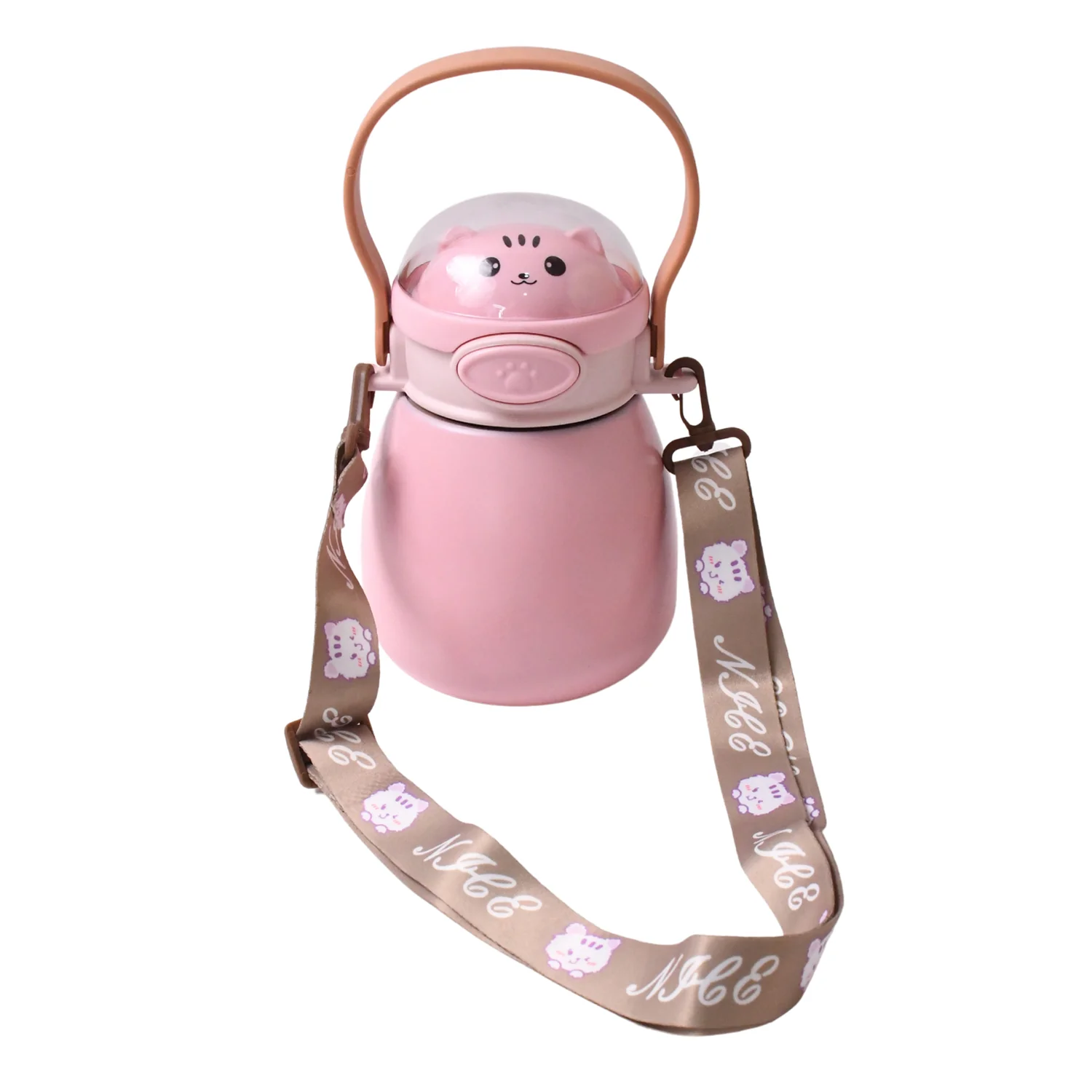 Stainless Steel Kitten / Bottle Vacuum Insulated Cup With Handle & Strap (700 ML) - Image 5