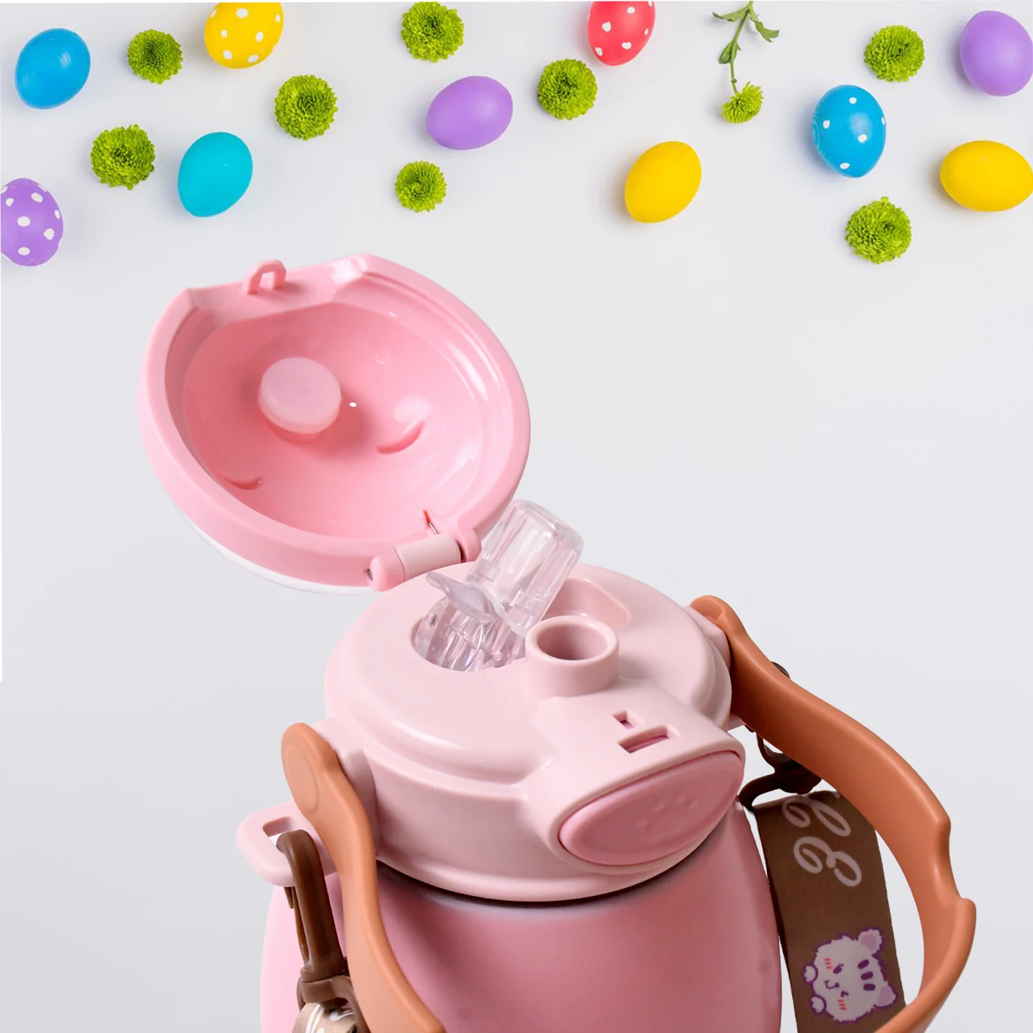 Stainless Steel Kitten / Bottle Vacuum Insulated Cup With Handle & Strap (700 ML) - Image 7