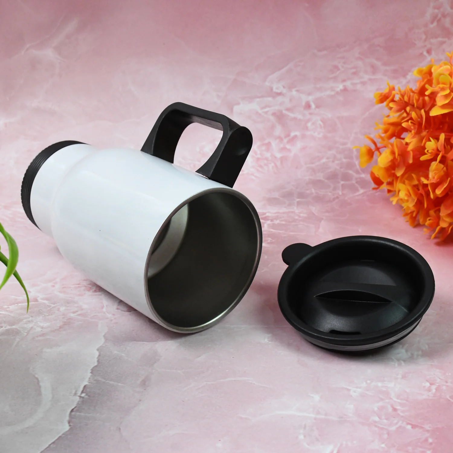 Stainless Steel Vacuum Insulated Mug with Lid, Tumbler (1 Pc / Mix Design & Color) - Image 11