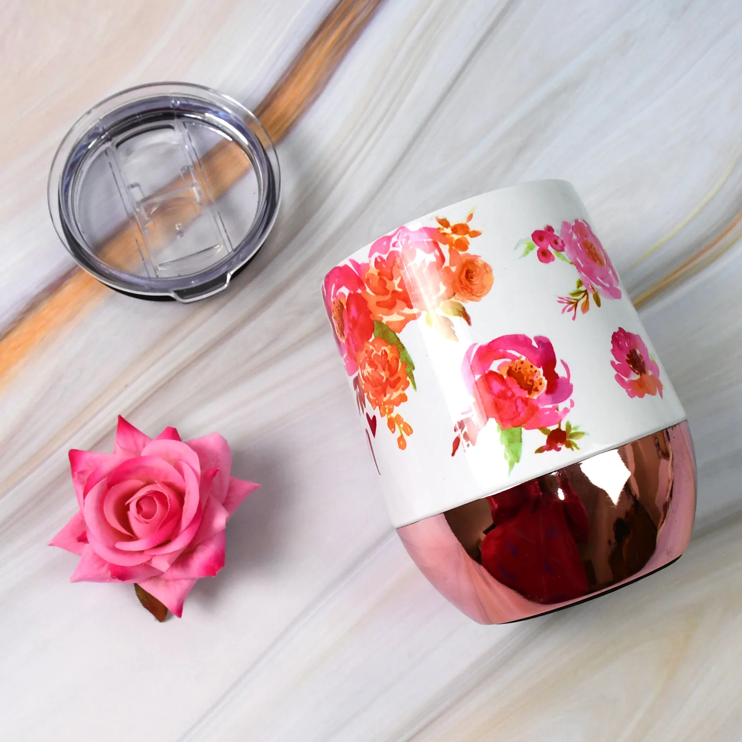 Stainless Steel Vacuum Insulated Mug with Lid, Tumbler (1 Pc / Mix Design & Color) - Image 6