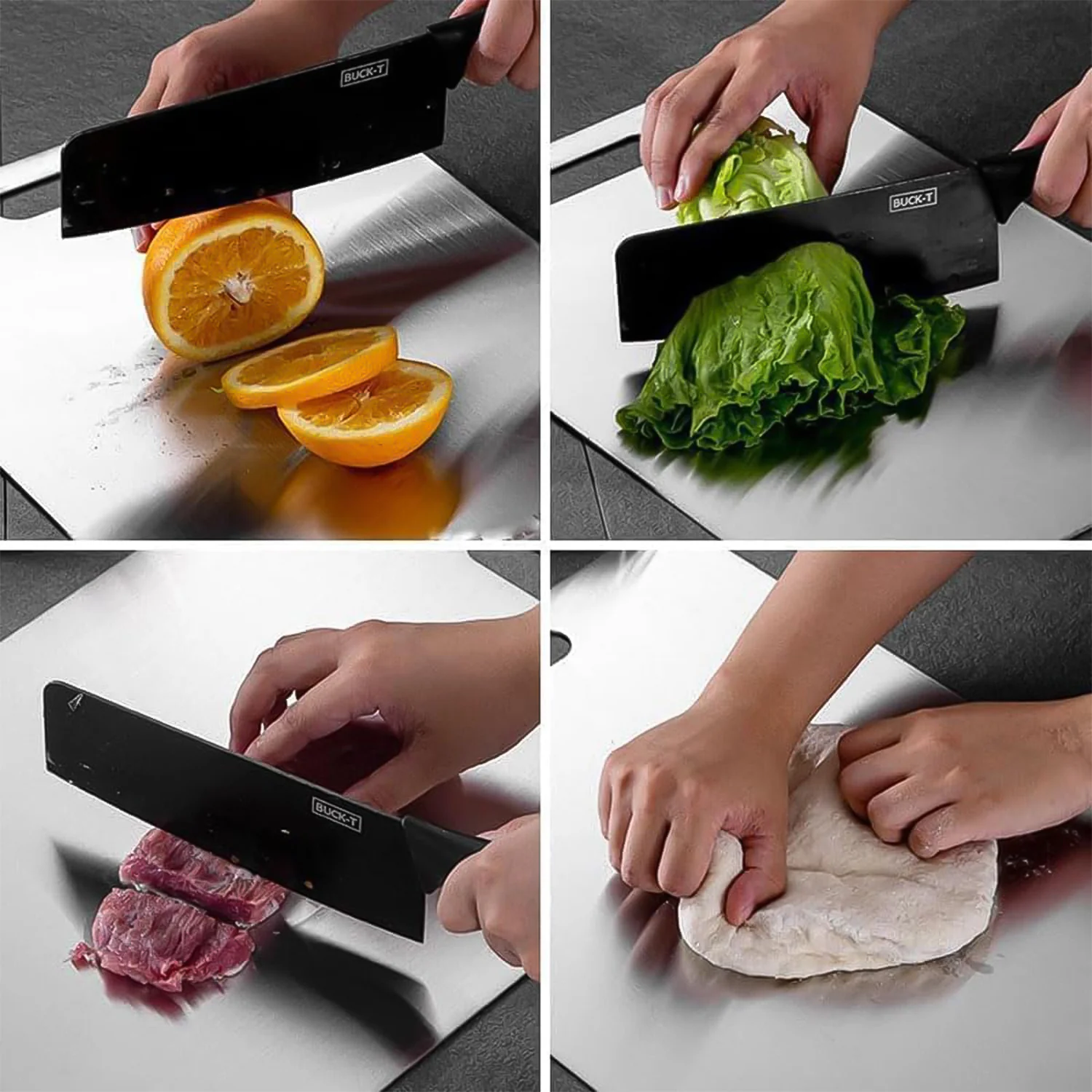 Stainless Steel Vegetable & Fruit Cutting Chopping Board (31×20 Cm / 1 Pc) - Image 4