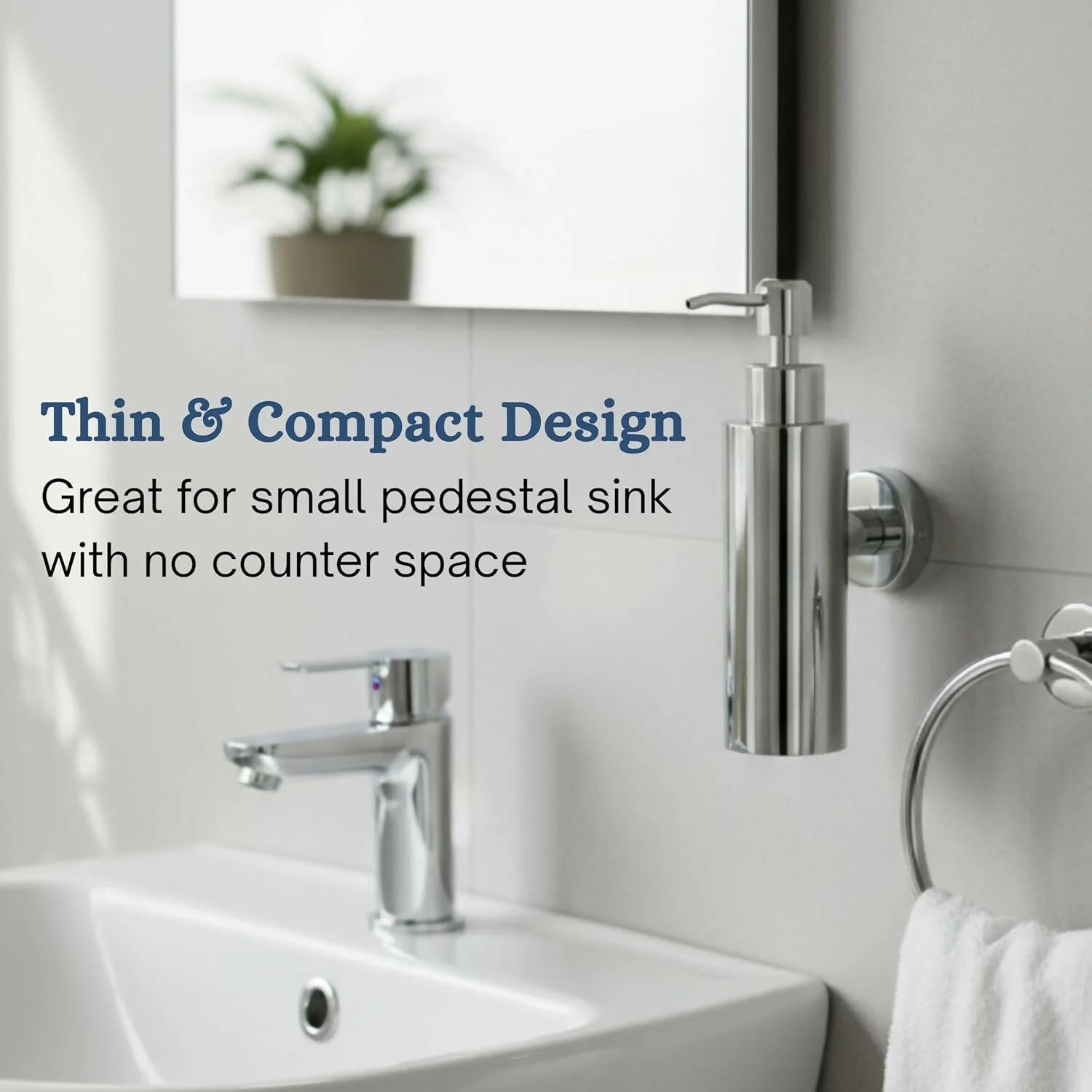 Stainless Steel Wall-Mounted Liquid Soap Dispenser for Bathroom & Kitchen - Image 4