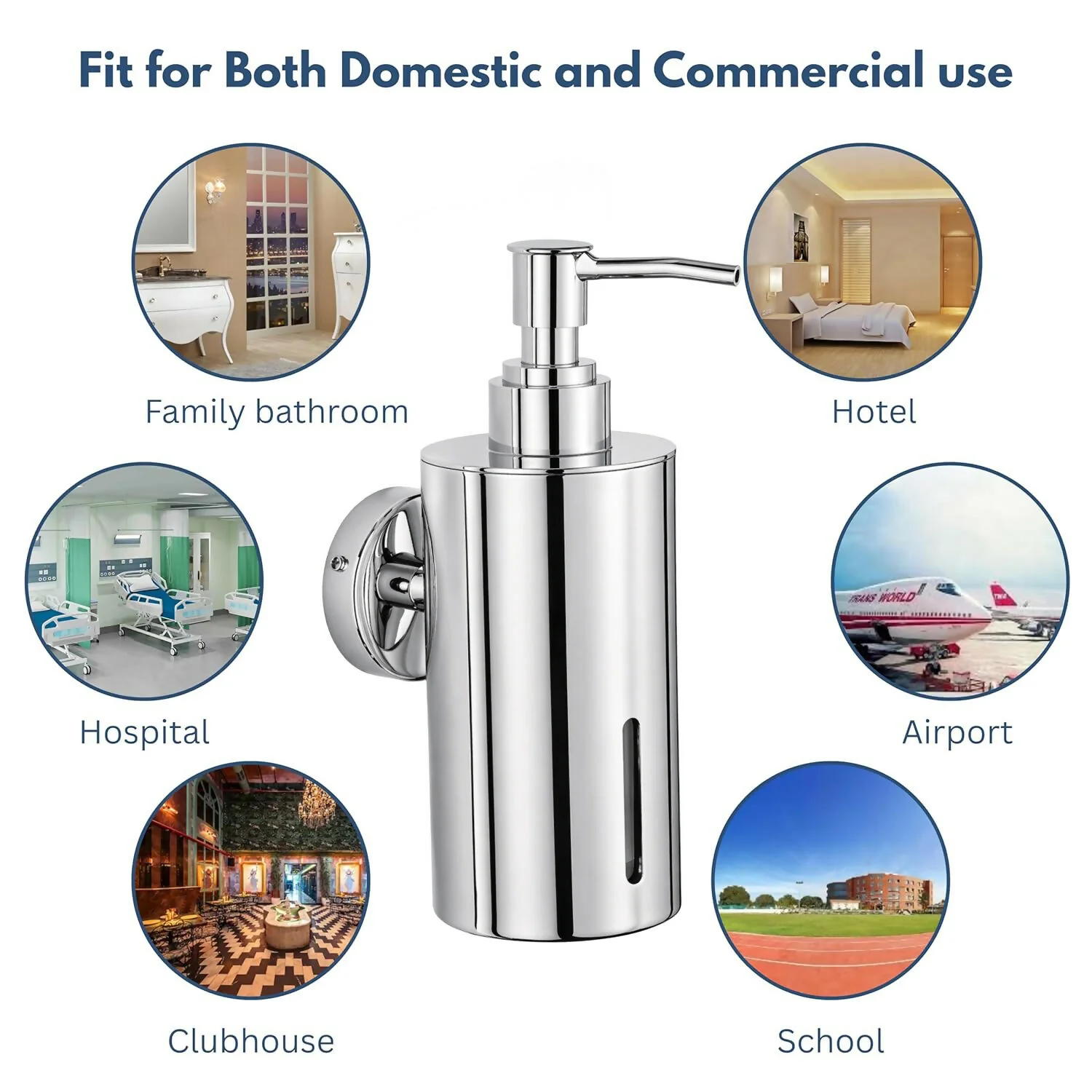 Stainless Steel Wall-Mounted Liquid Soap Dispenser for Bathroom & Kitchen - Image 5
