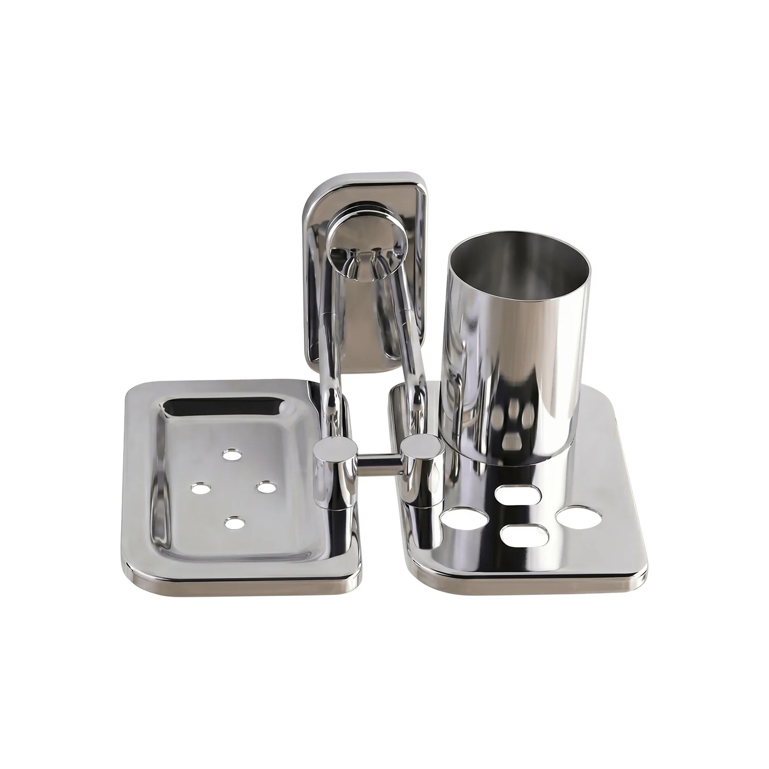 Premium Stainless Steel Wall Mounted Toothbrush Holder with Soap Dish - Image 5