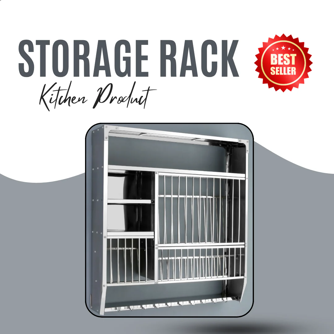 Stainless Steel Wall-Mounted Utensil Storage Rack Kitchen Organizer Model-DLX-3836 - Image 2