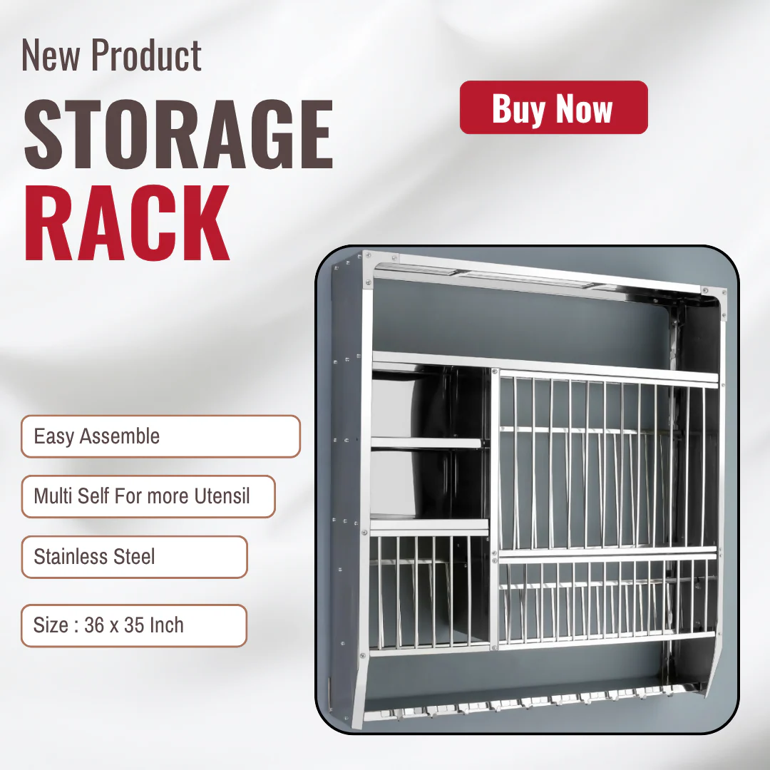Stainless Steel Wall-Mounted Utensil Storage Rack Kitchen Organizer Model-DLX-3836 - Image 3