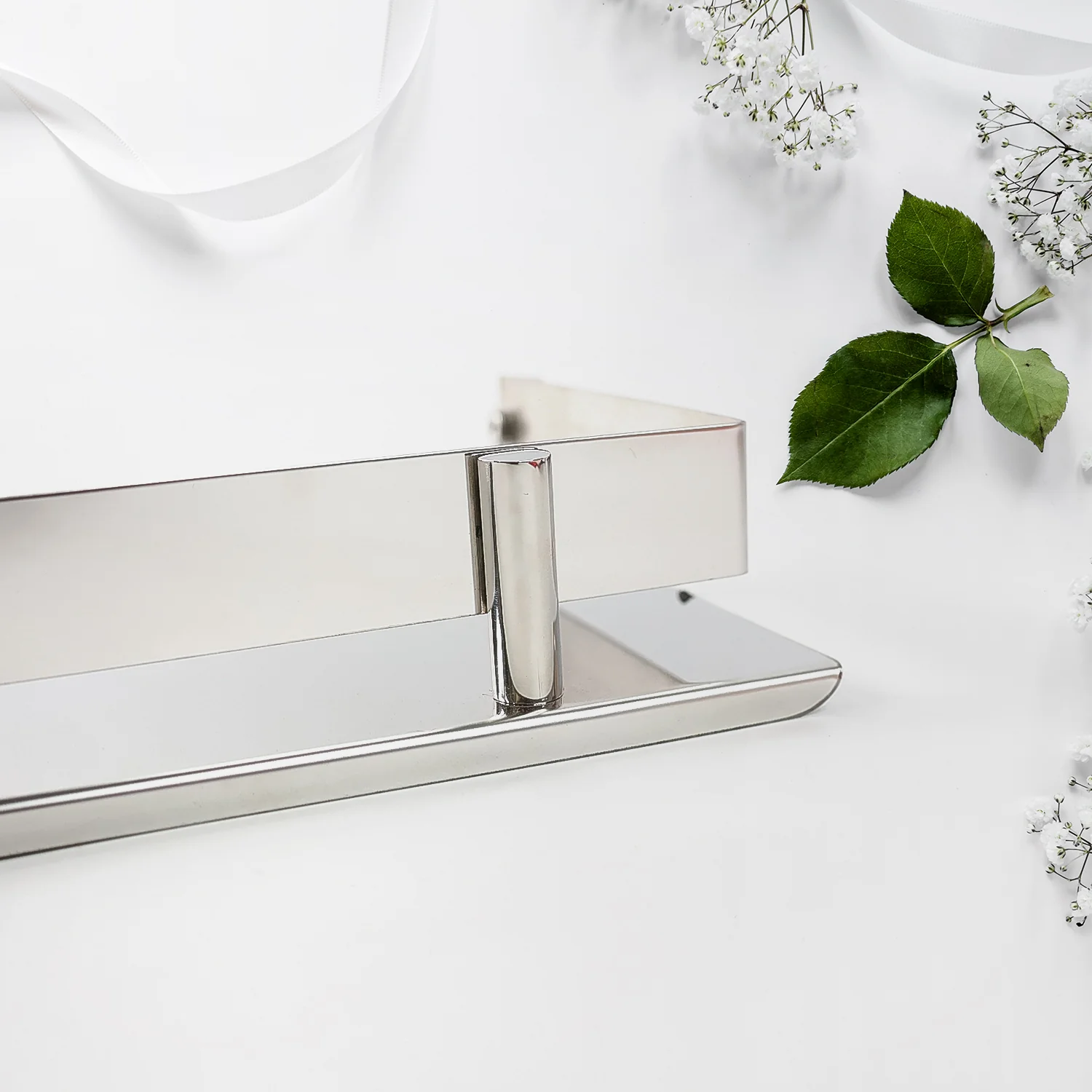 Stainless Steel Wall Mounted Washroom Rack - Single Layer Multipurpose Cabinet - Image 3