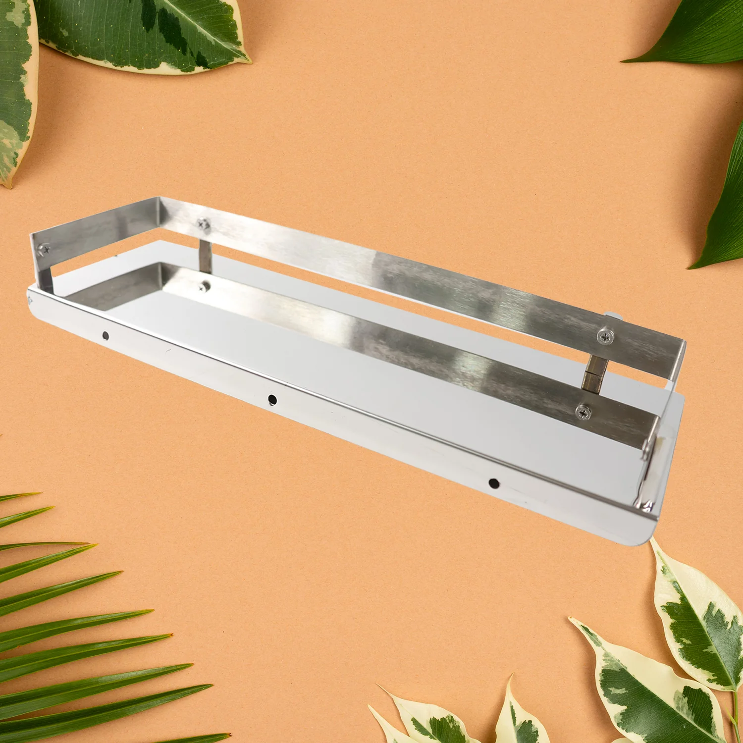 Stainless Steel Wall Mounted Washroom Rack - Single Layer Multipurpose Cabinet - Image 4