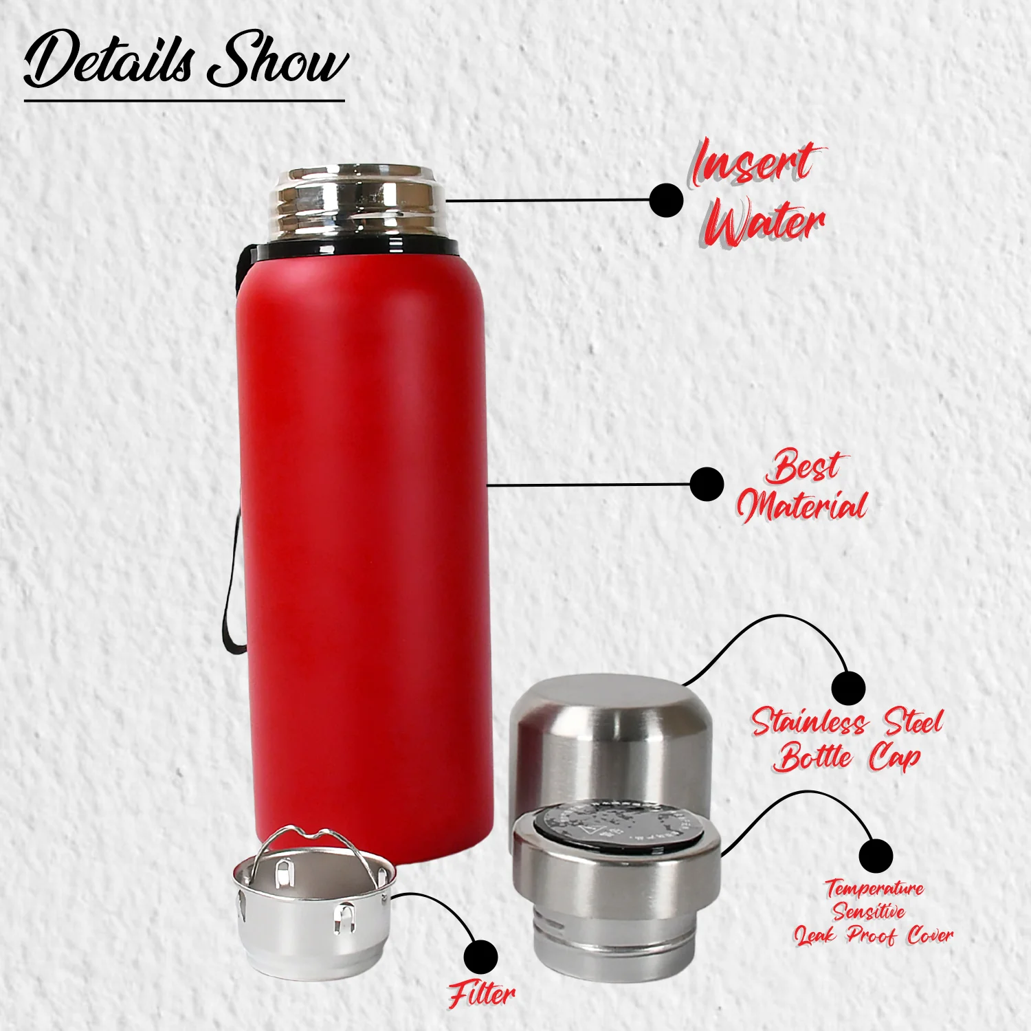 Stainless Steel Water Bottle, Fridge Water Bottle, Stainless Steel Water Bottle Leak Proof, Rust Proof, Cold & Hot Thermos steel Bottle| Leak Proof | Office Bottle | Gym | Home | Kitchen | Hiking | Trekking | Travel Bottle (Approx 600ML) - Image 5