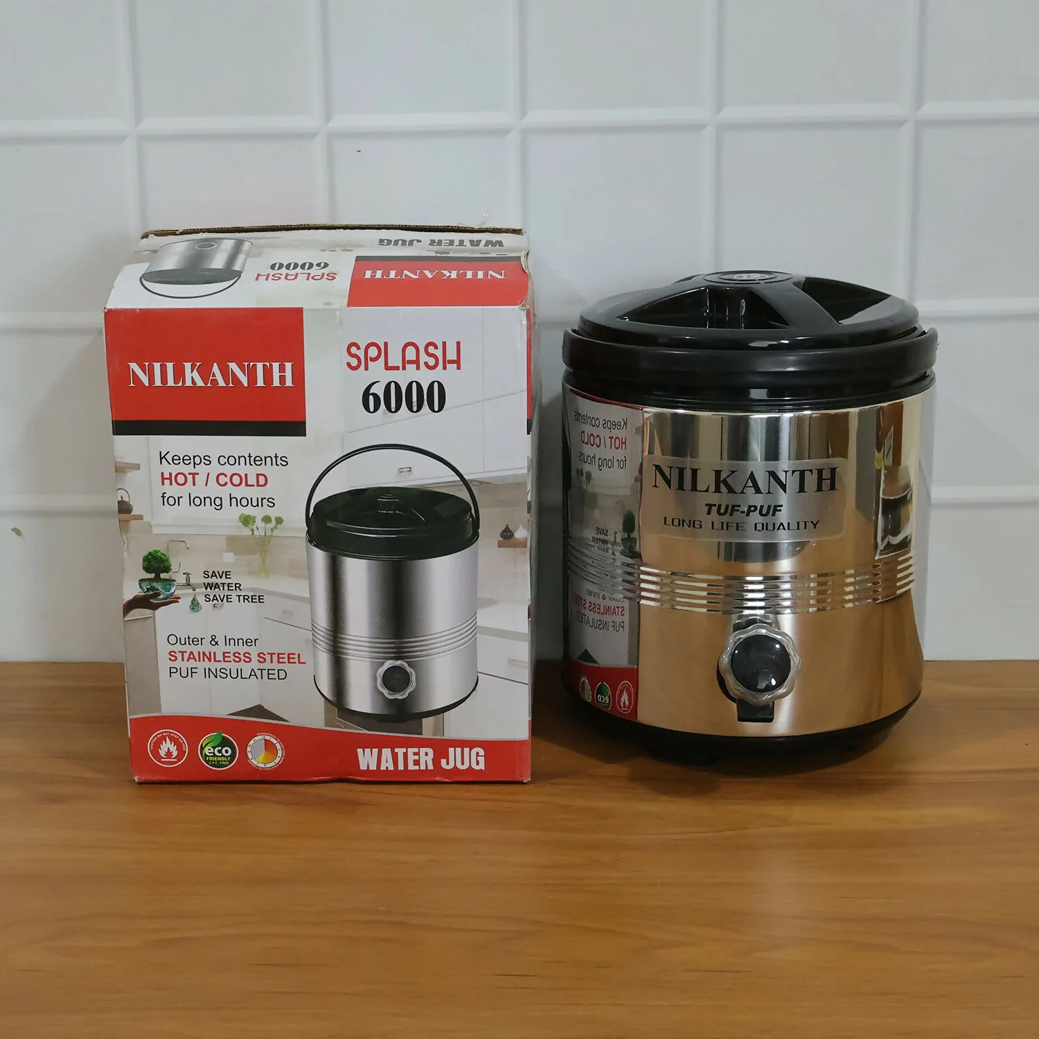 Stainless Steel Water Dispenser with Tap & Carry Handle – Hot and Cold Beverage Storage - Image 7