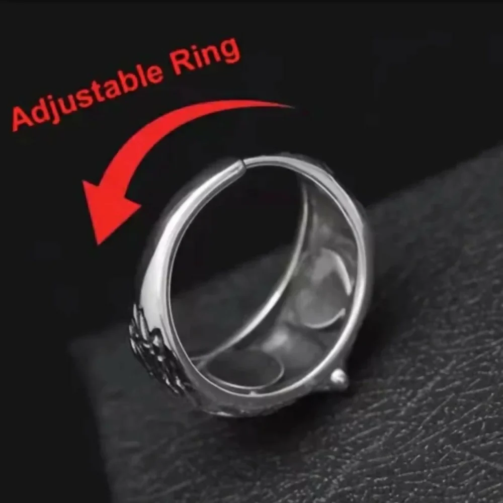 STAINLESS STILL OWL RING ADJUSTABLE SIZE - Image 3
