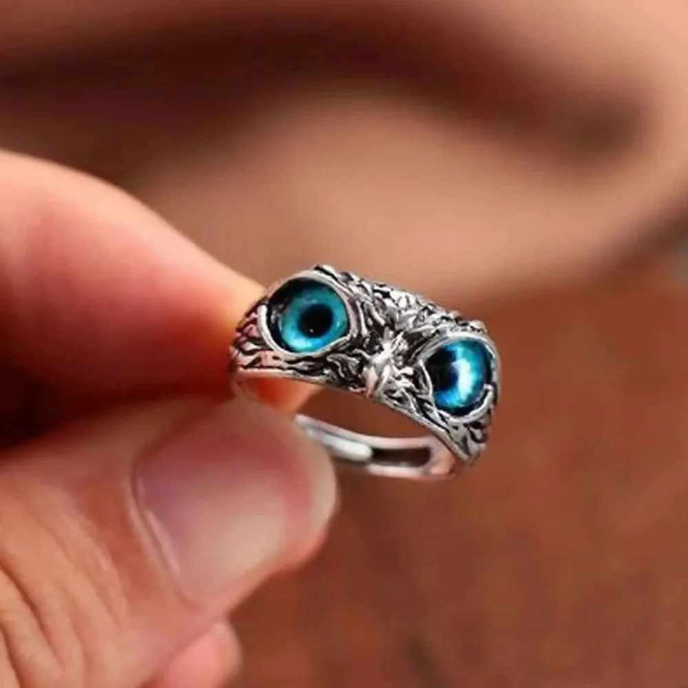 STAINLESS STILL OWL RING ADJUSTABLE SIZE - Image 4