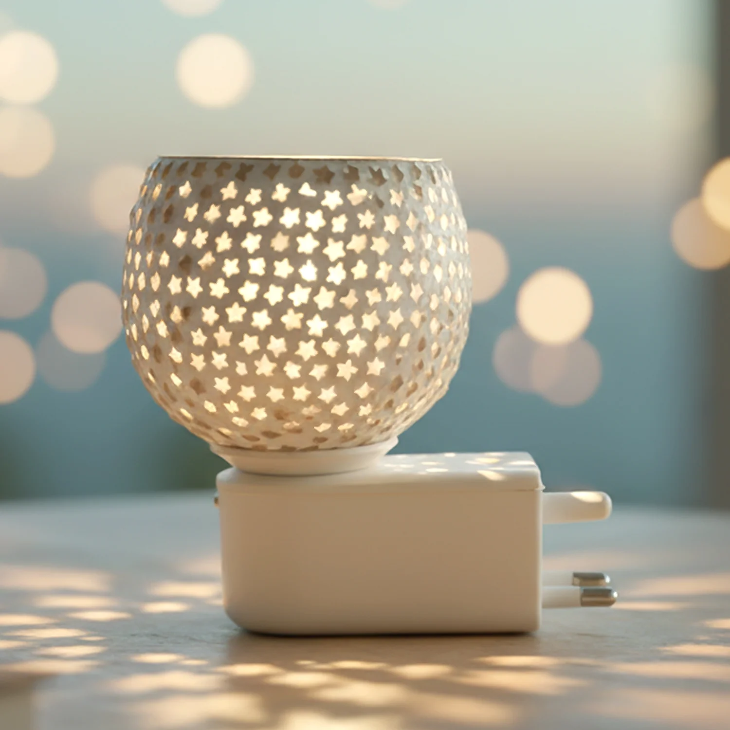 Premium Kapoor Dani Plug-In Star Cut Glass Aroma Diffuser Night Lamp (1 Pc) - Image 3
