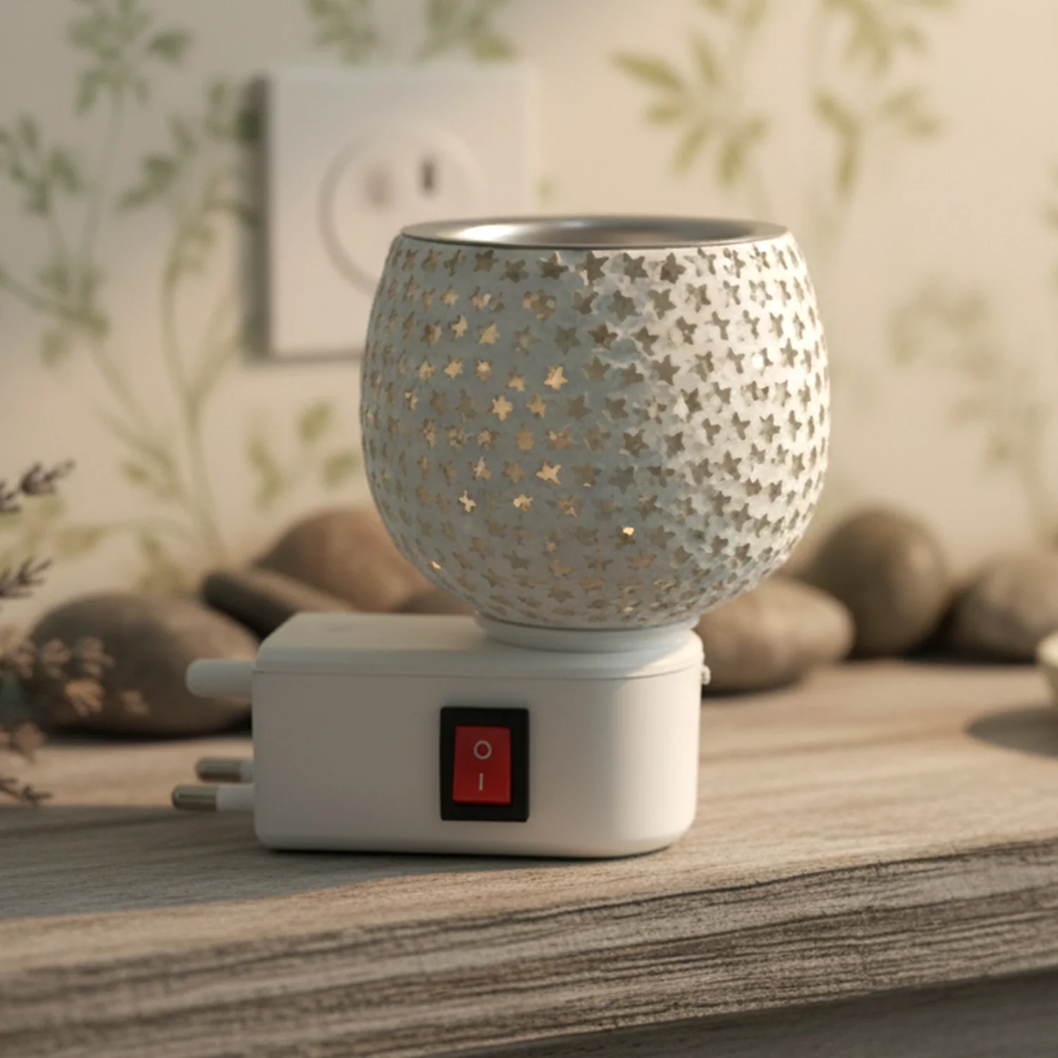 Premium Kapoor Dani Plug-In Star Cut Glass Aroma Diffuser Night Lamp (1 Pc) - Image 8