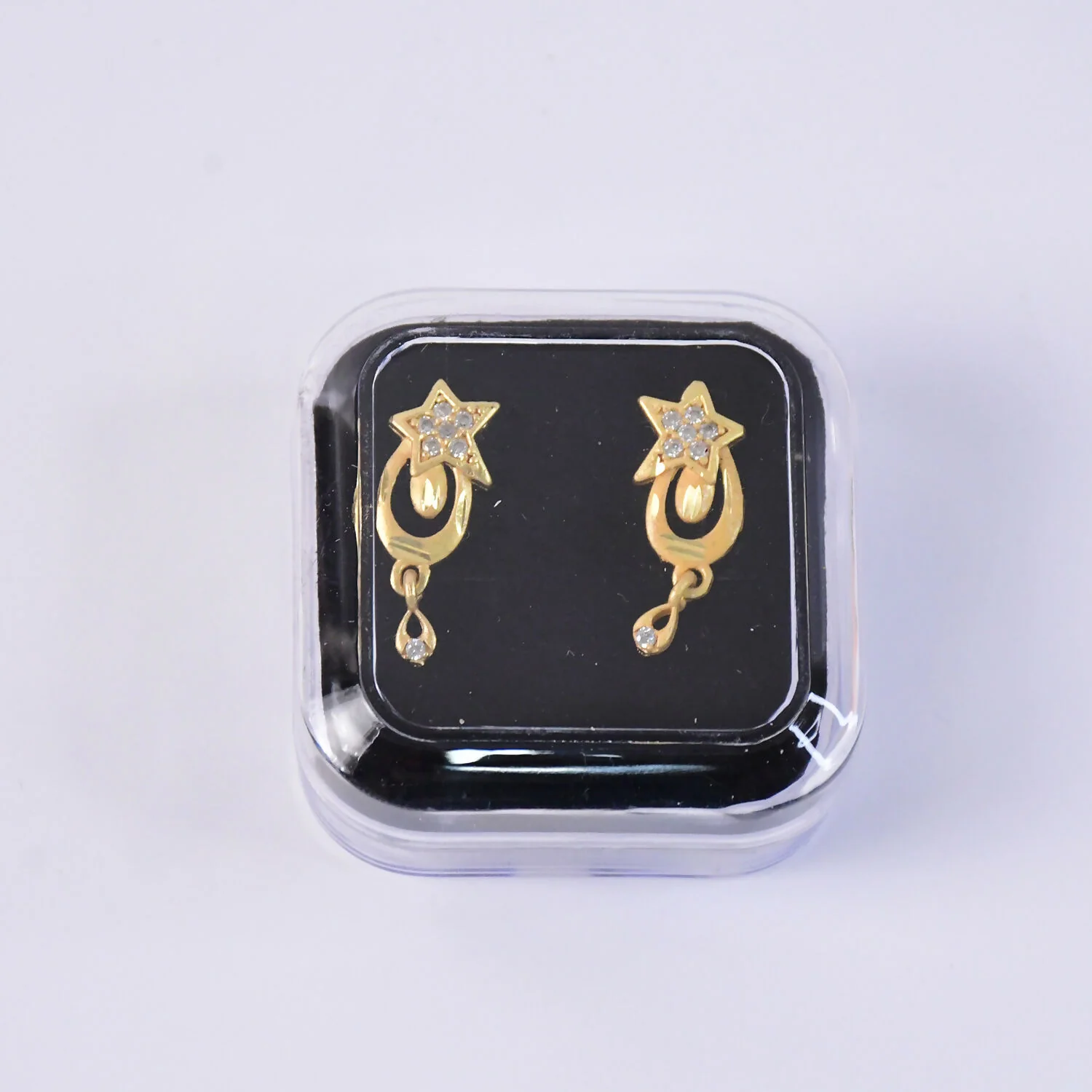 Star Motif Designer Drop Earrings with Subtle Crystal Embellishment - Image 6