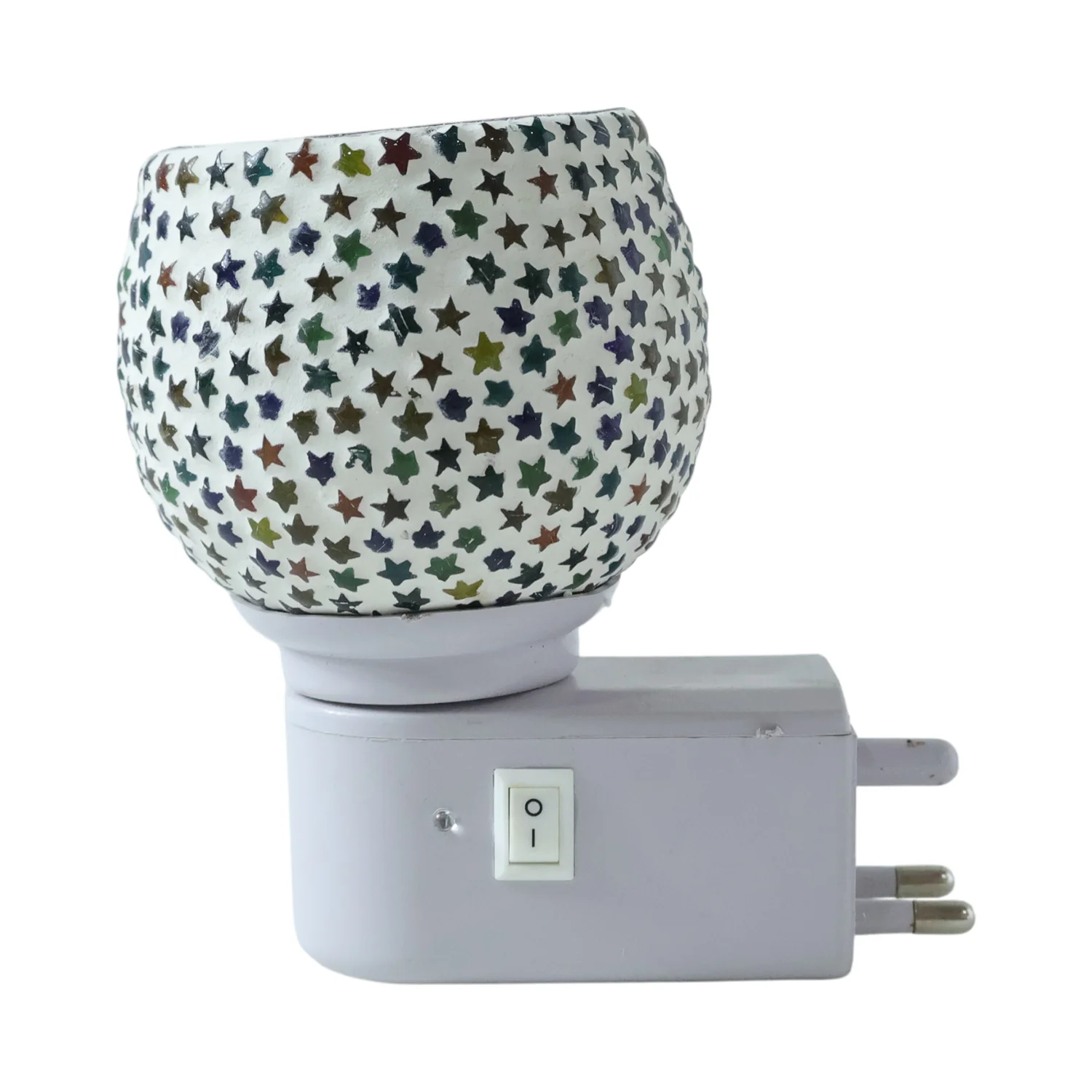Decorative Star Pattern Kapoor Dani Mosaic Glass Plug-In Night Lamp (1 Pc) - Image 5