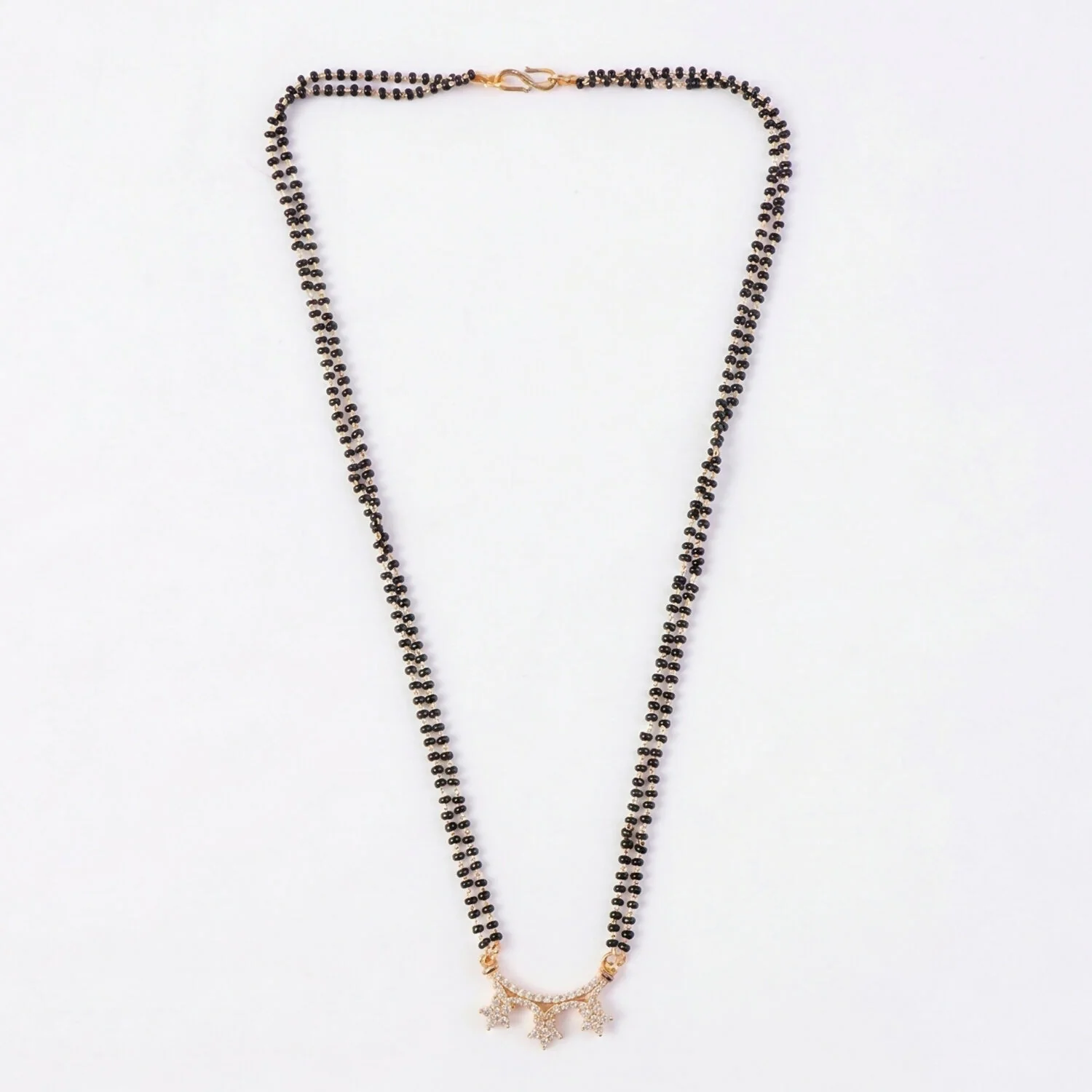 Star Pendant Designer Mangalsutra with Black Beads Chain - Image 6
