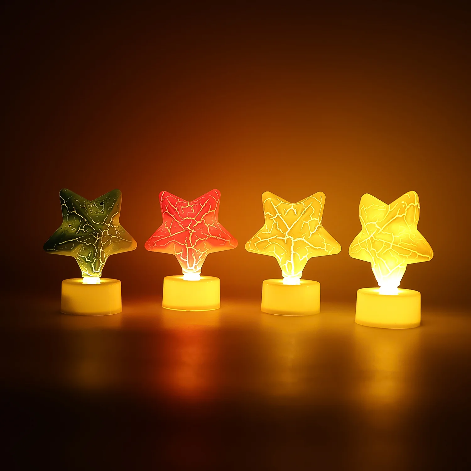 Star Shape Decorative LED Tealight Candles (4 Pc) - Image 7